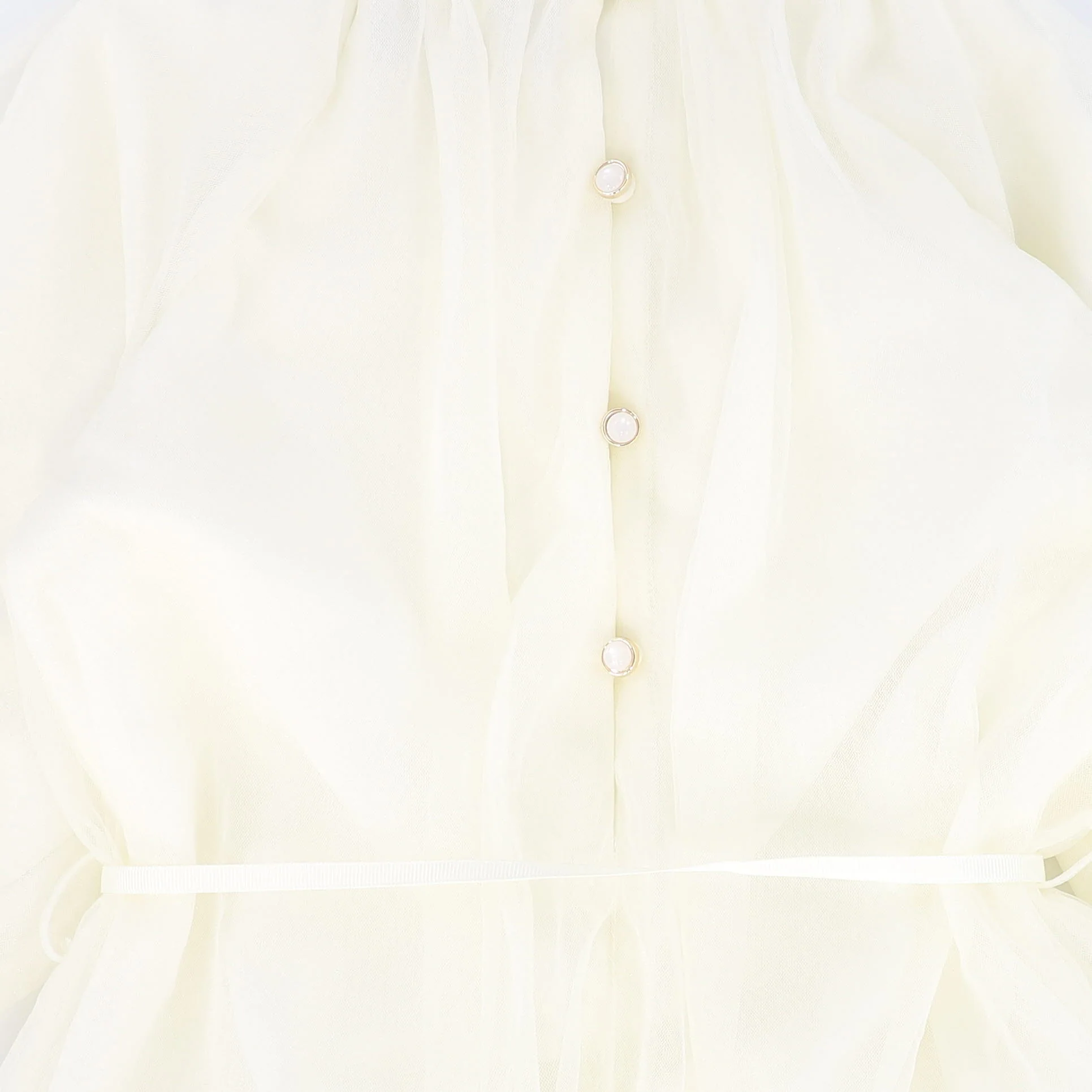 FRANCESCA GUILIANO CREAM TULLE WAISTED GOWN [FINAL SALE] - Image 2
