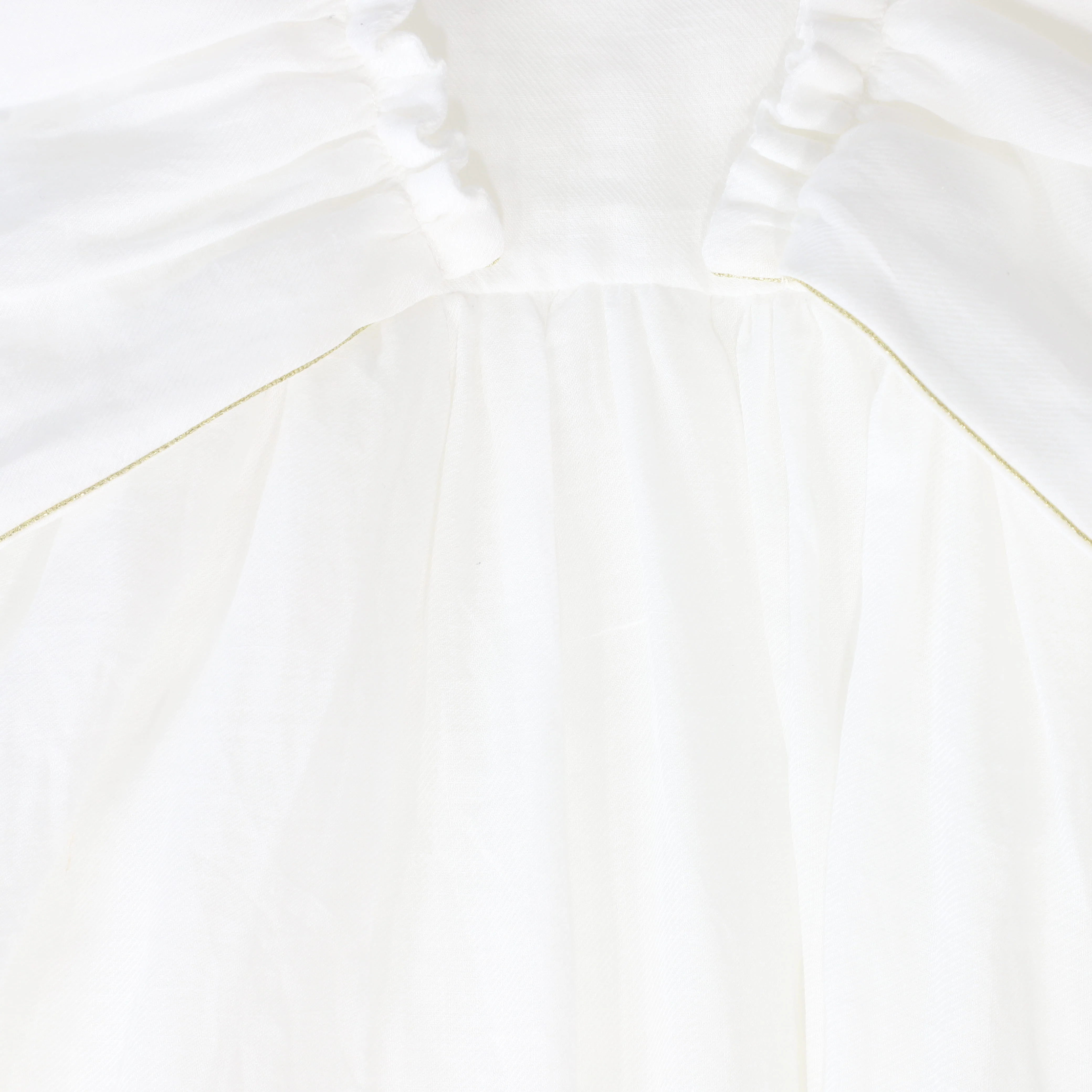 FRANCESCA GUILIANO IVORY GATHERED FLUTTER SLEEVE GOWN - Image 3