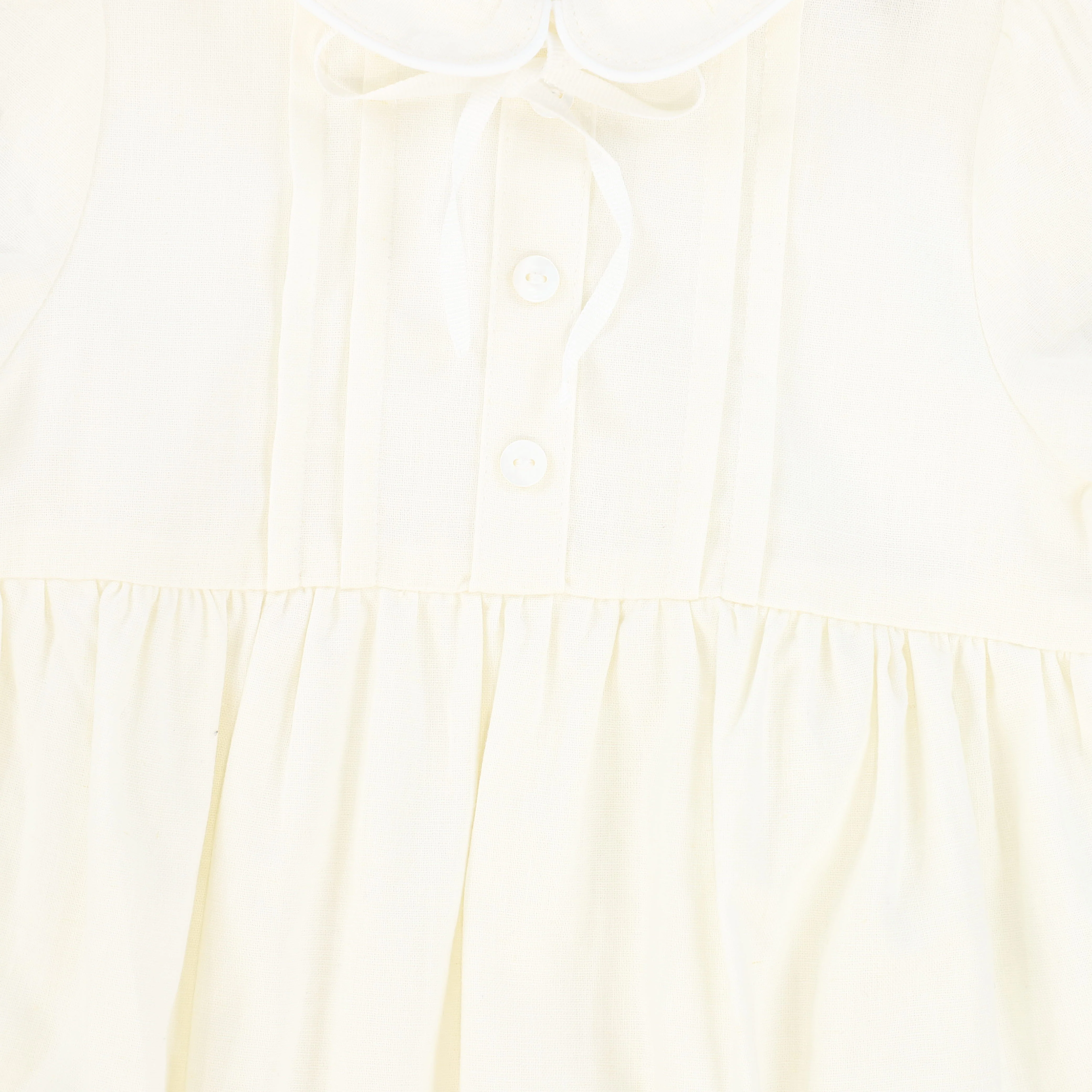 FRANCESCA GUILIANO IVORY LINEN PINTUCK ROMPER [FINAL SALE] - Image 3