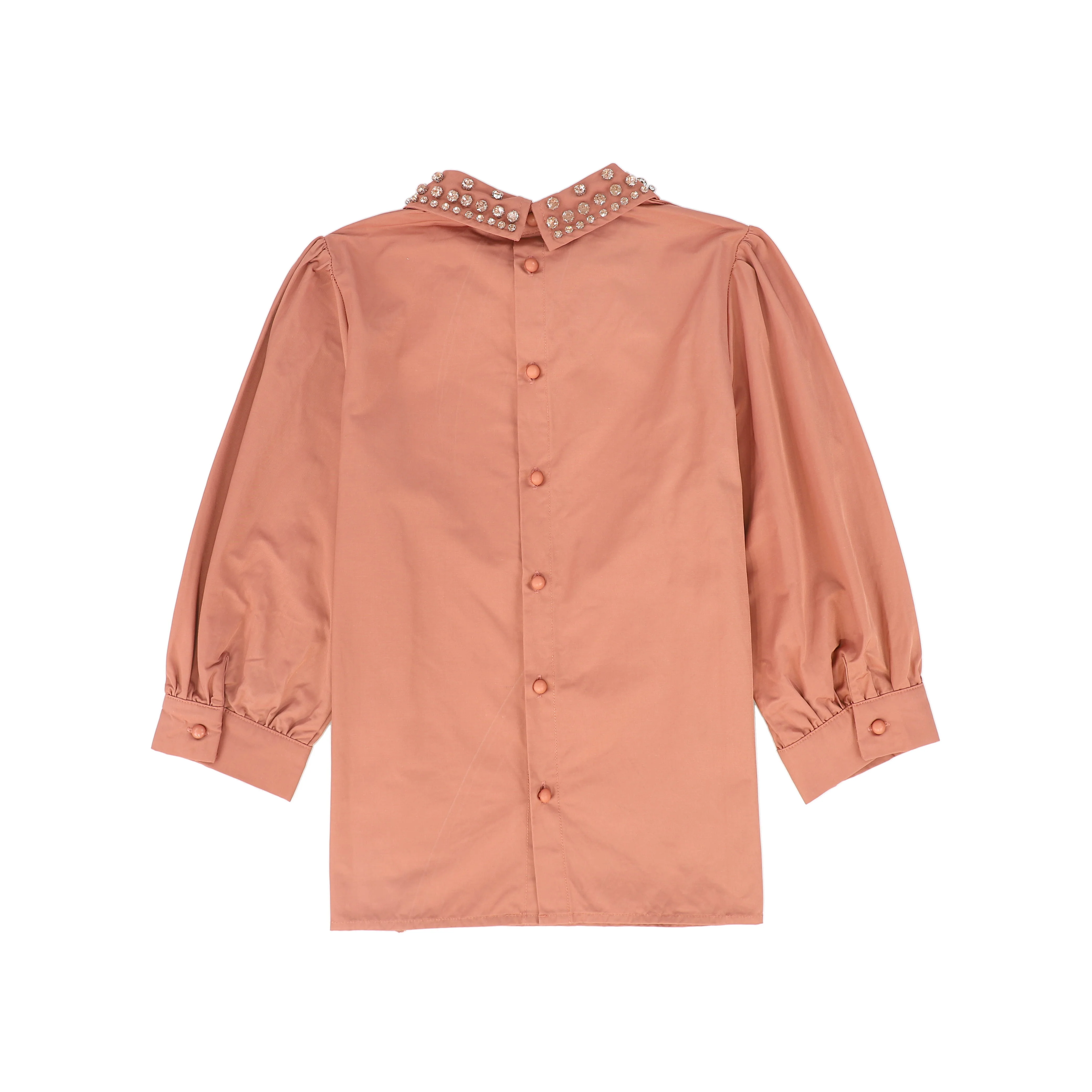 FRANCESCA GUILIANO MAUVE EMBELLISHED COLLAR BLOUSE [FINAL SALE] - Image 2