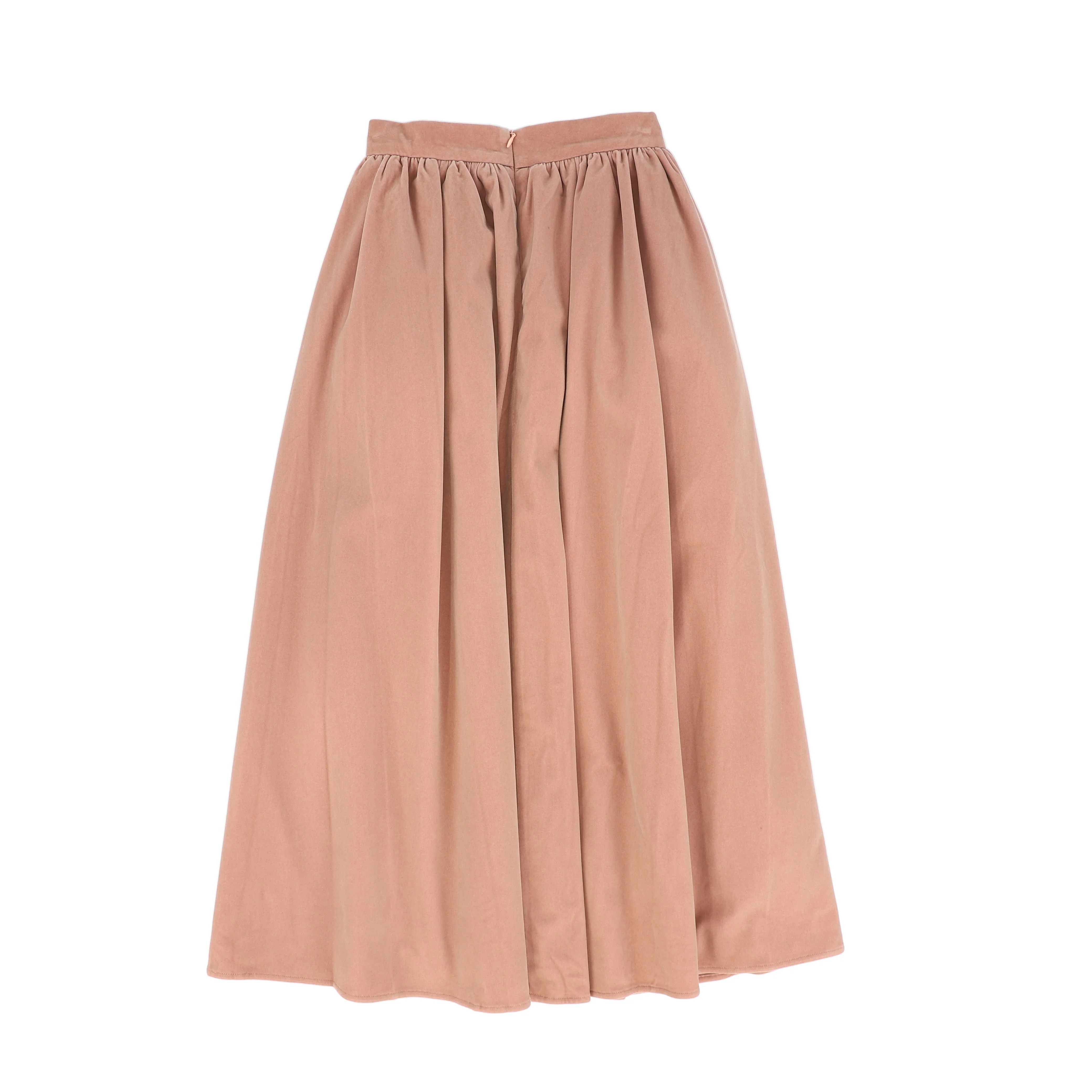FRANCESCA GUILIANO MAUVE VELVET GATHERED SKIRT [FINAL SALE] - Image 2
