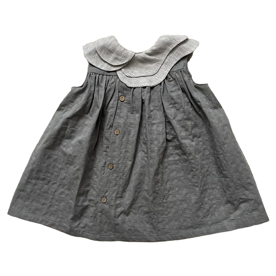 HELLO LUPO LIGHT GREY LAYERED COLLAR DRESS [FINAL SALE] - Image 2