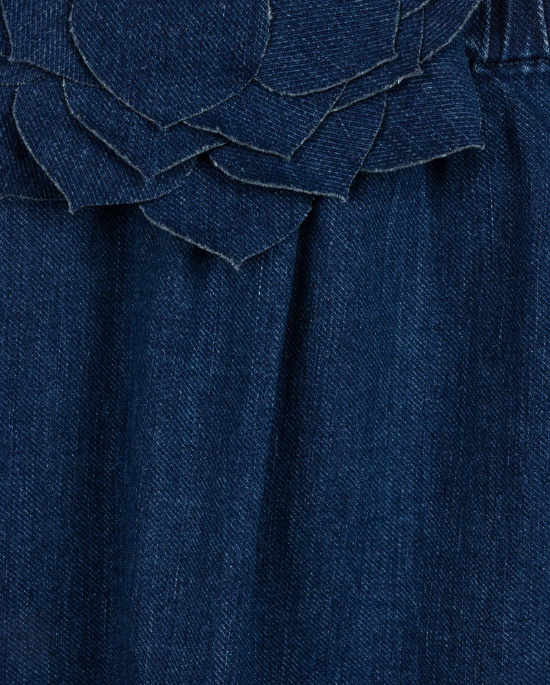 HELLO YELLOW BLUE DENIM BIG FLOWER JUMPER [FINAL SALE] - Image 2