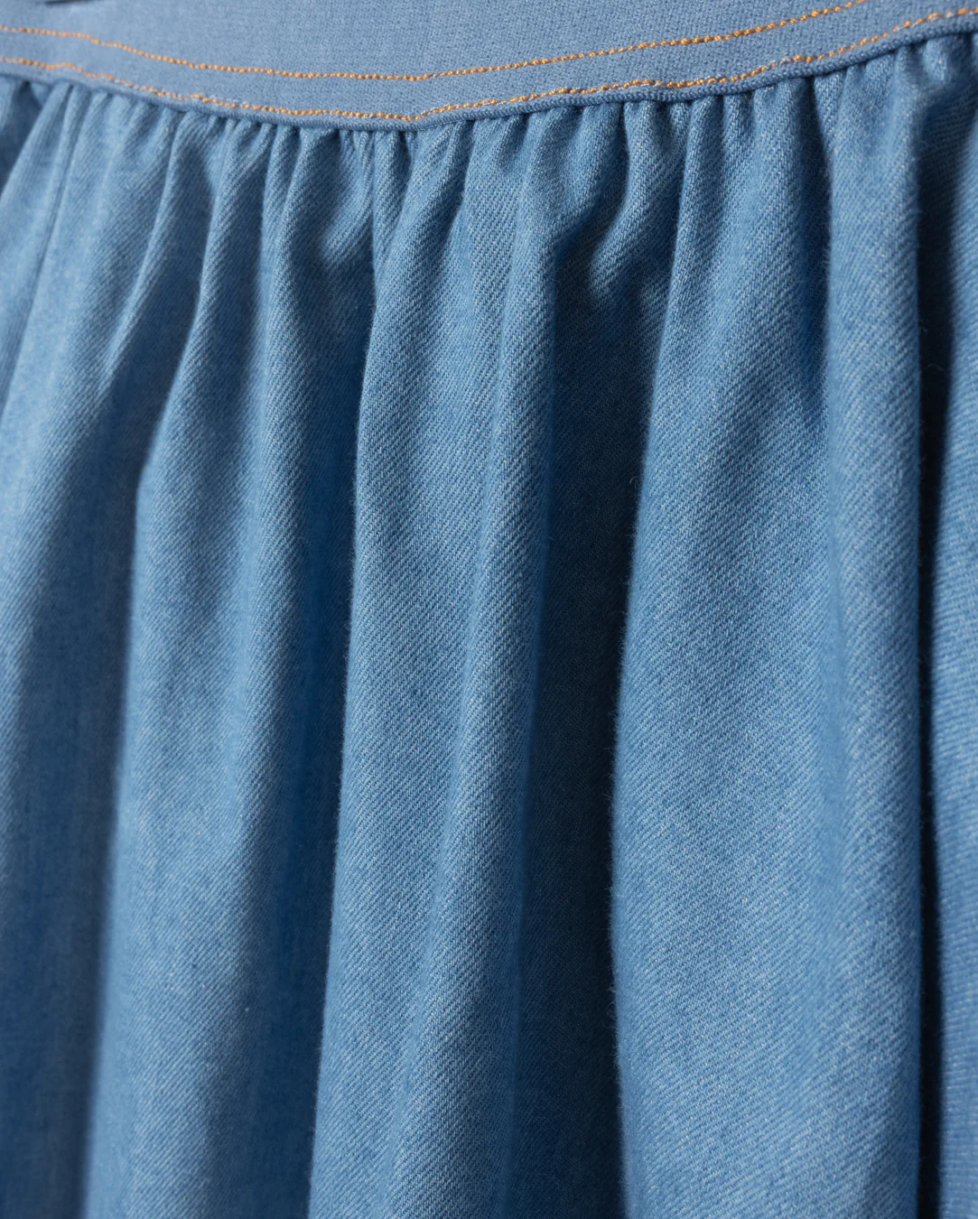 HELLO YELLOW LIGHT BLUE DENIM WIDE WAISTED SKIRT [FINAL SALE] - Image 2