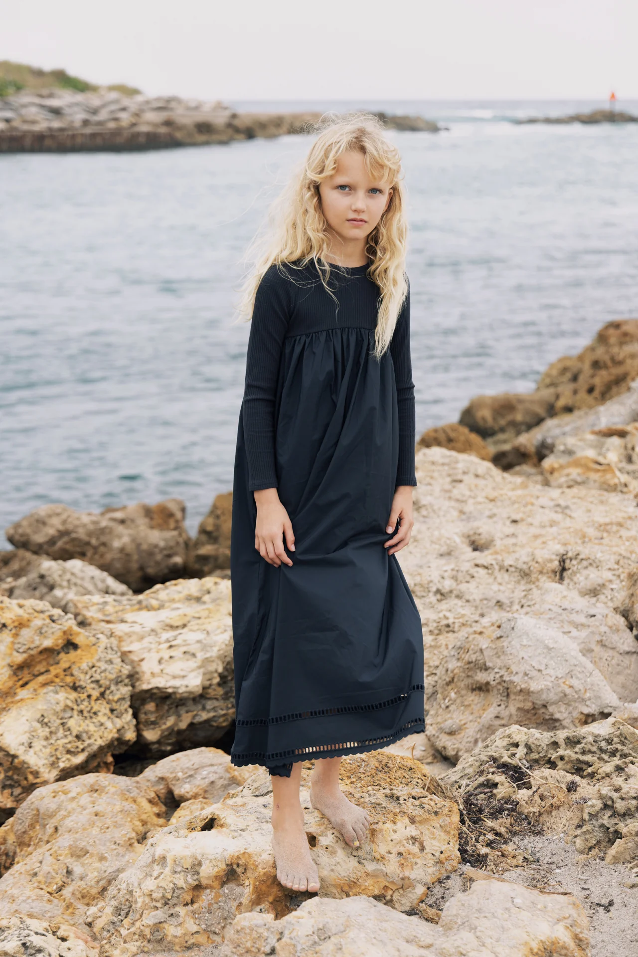 KIN & KIN BLACK TEXTURED MAXI DRESS [FINAL SALE] - Image 2