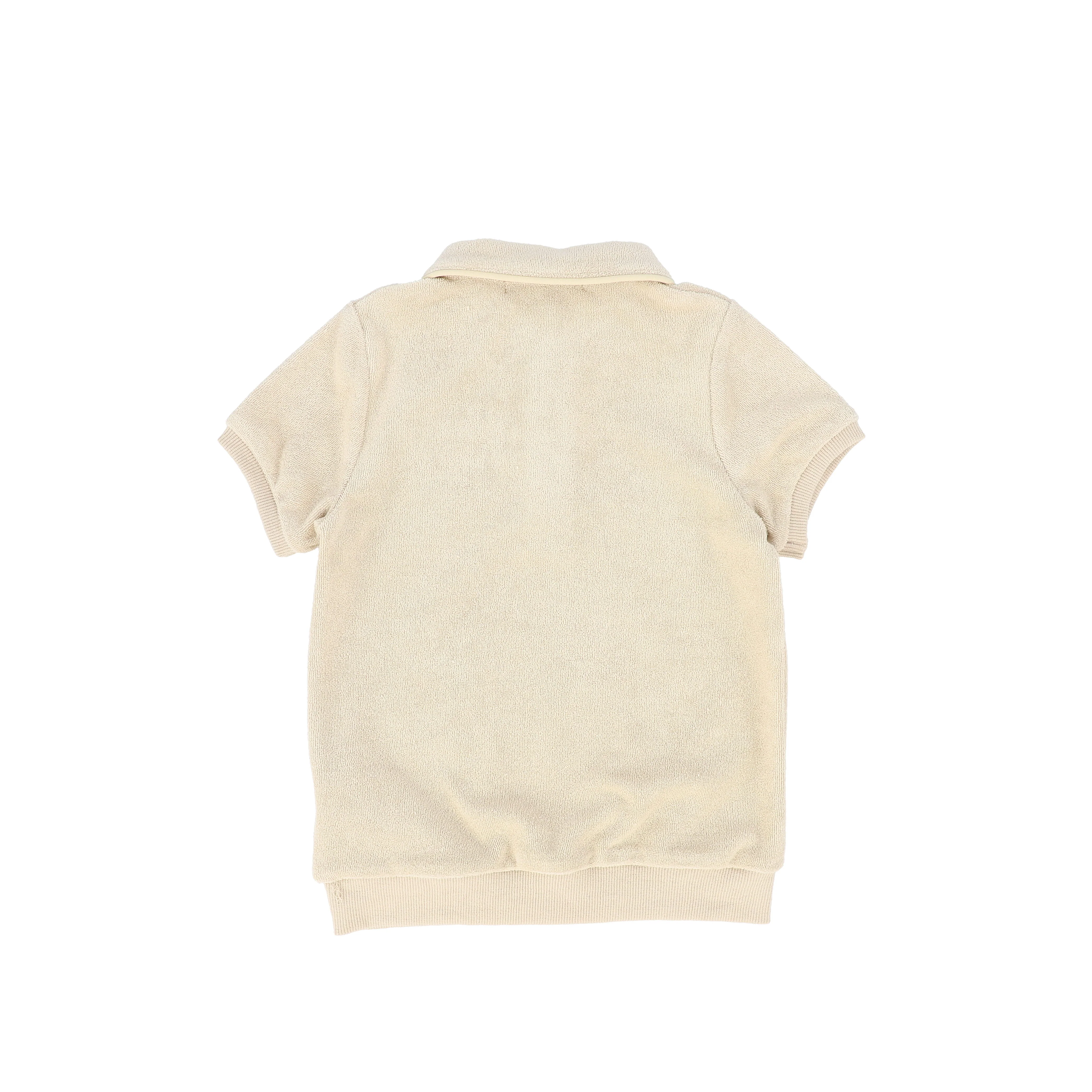 LE BOURDON BEIGE PIPED TRIM TERRY POLO [FINAL SALE] - Image 2