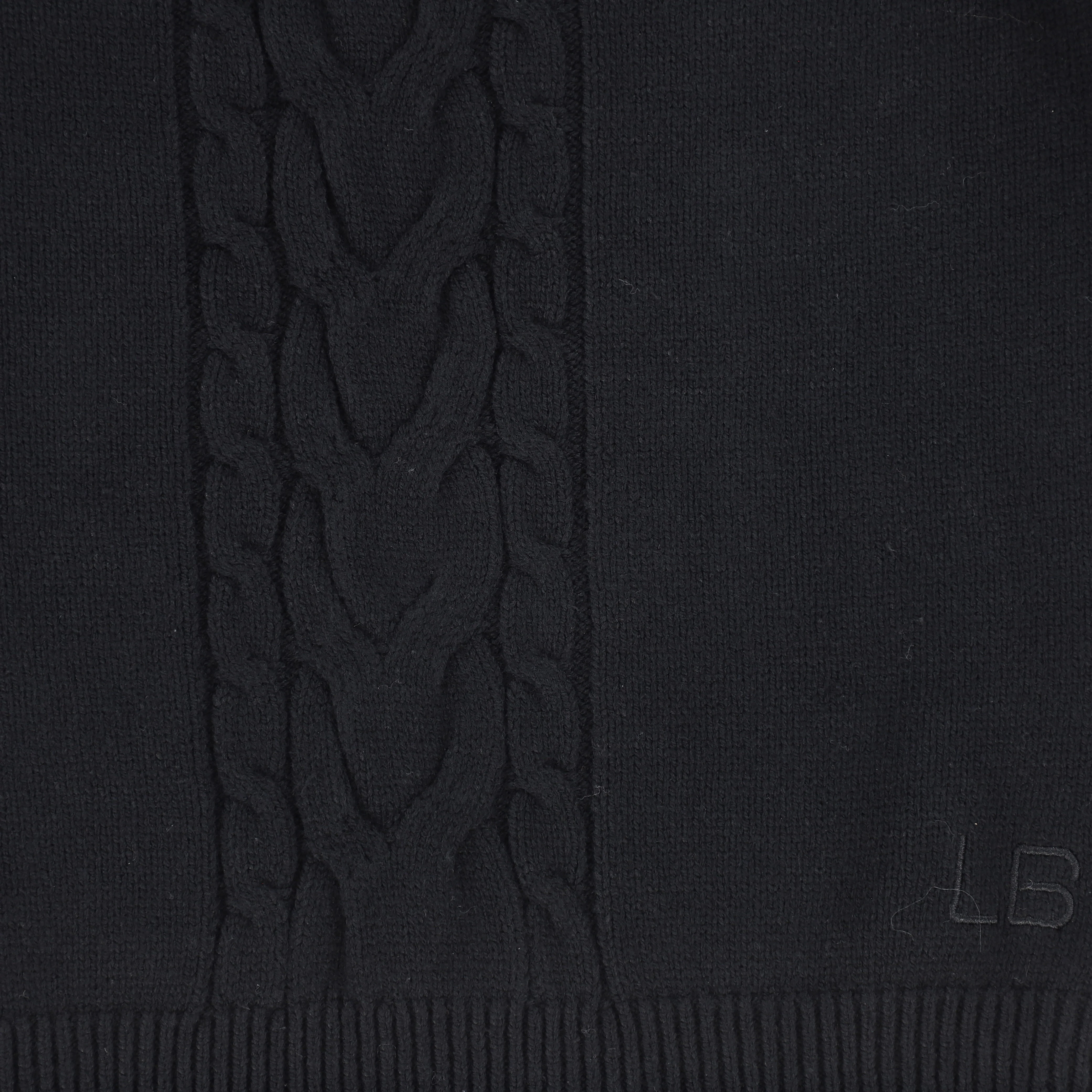 Le Bourdon Black Braided Knit Crew Sweater [FINAL SALE] - Image 3