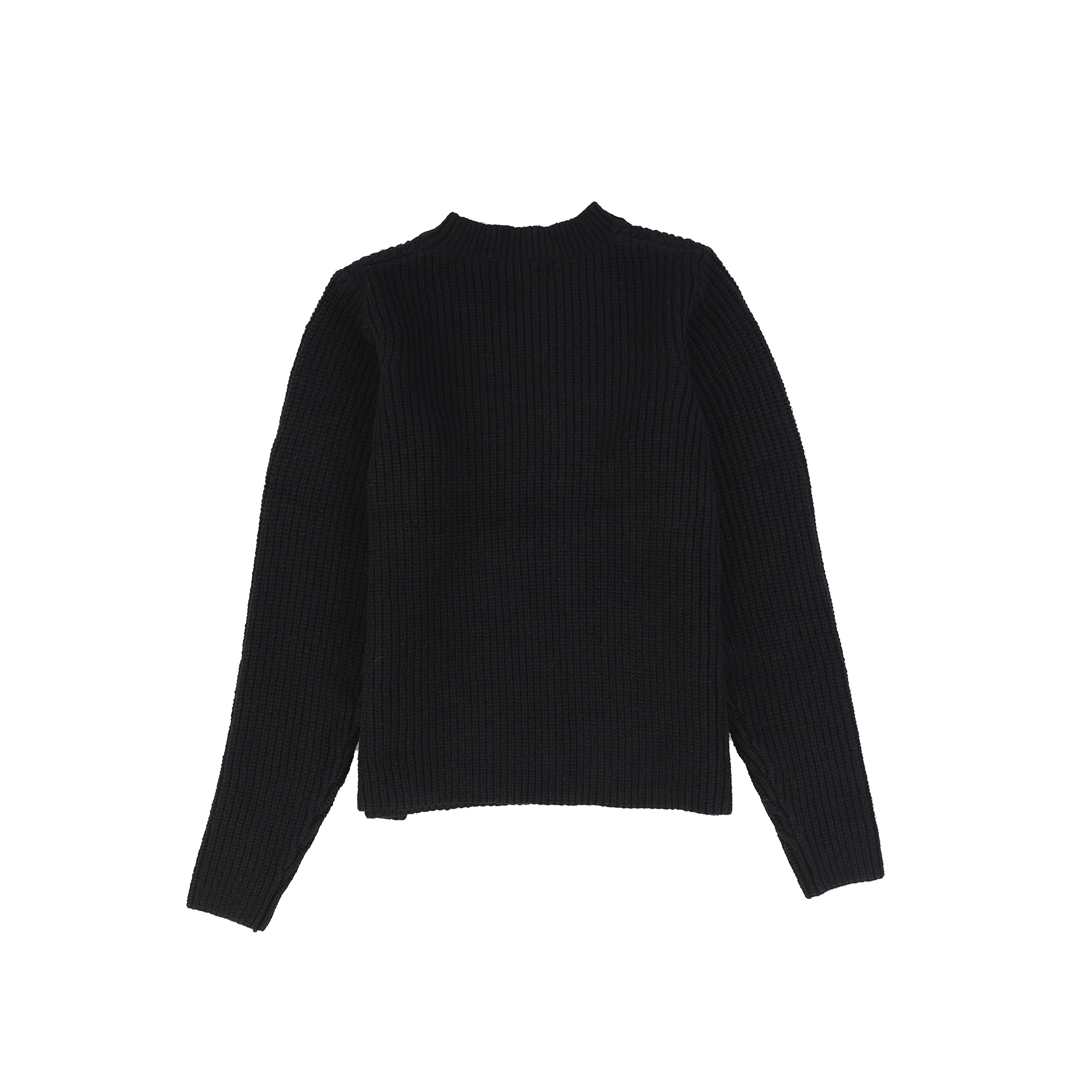 Le Bourdon Black Ribbed Button Shoulder Sweater [FINAL SALE] - Image 2