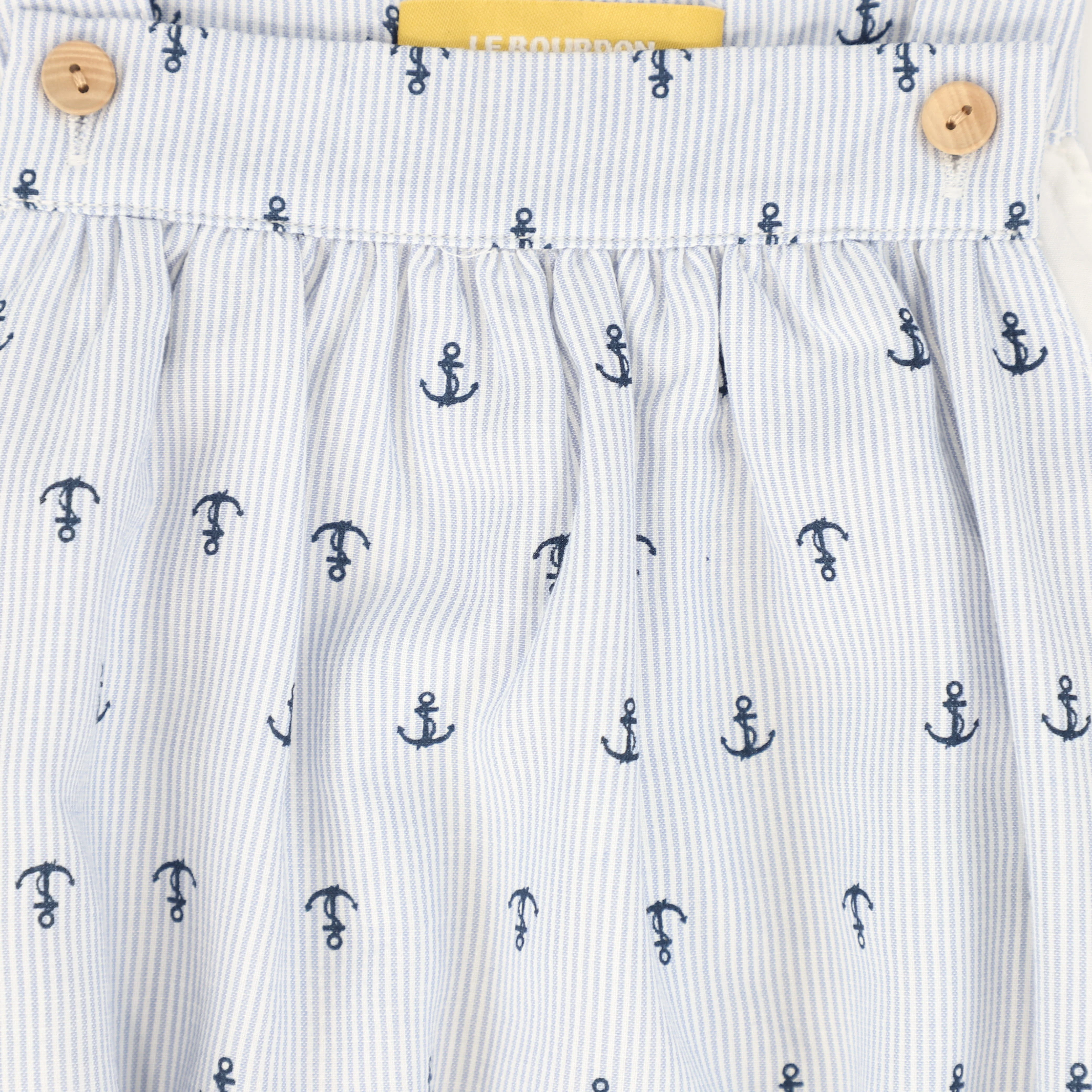 LE BOURDON BLUE ANCHOR PRINT SEERSUCKER ROMPER [FINAL SALE] - Image 3