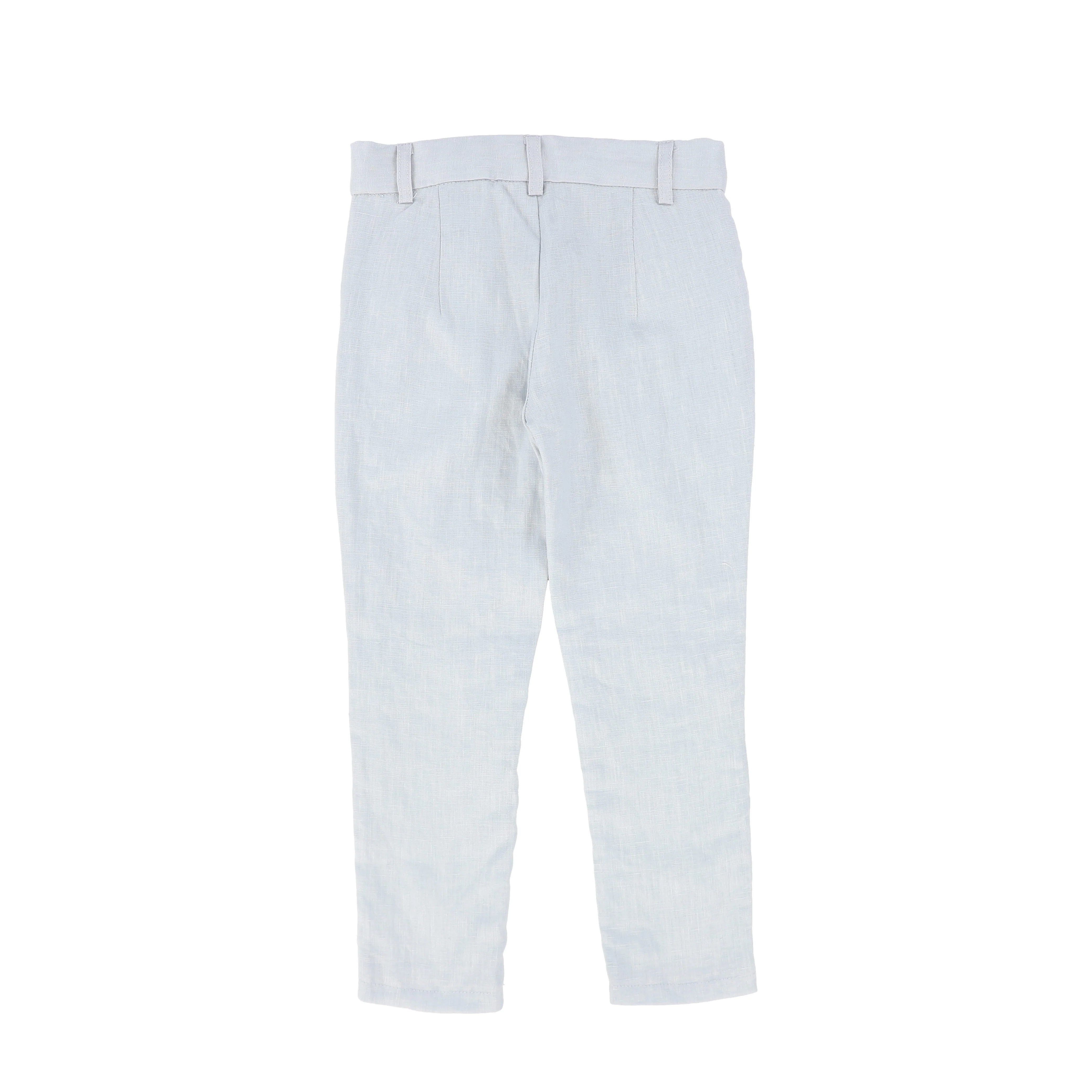 LE BOURDON BLUE FITTED LINEN PANTS [FINAL SALE] - Image 2