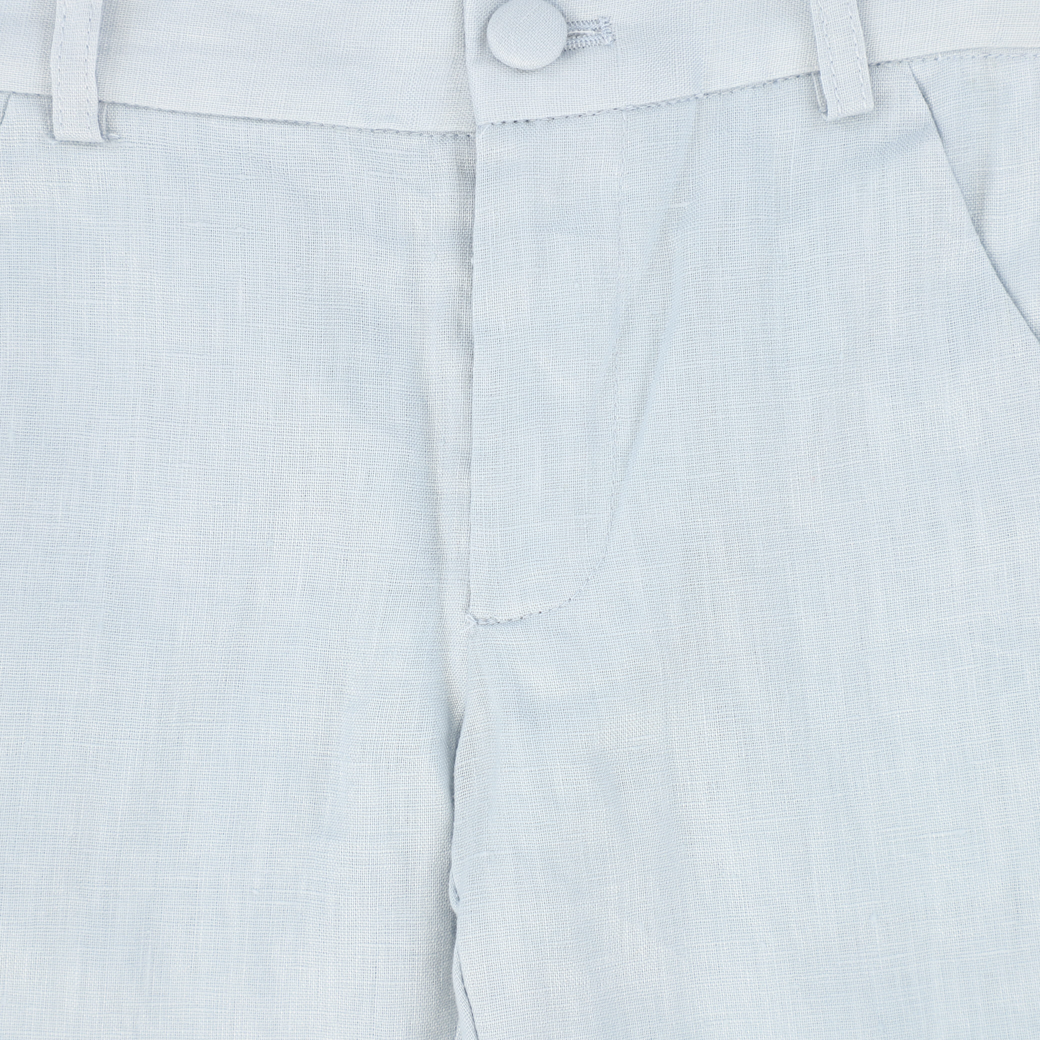 LE BOURDON BLUE FITTED LINEN PANTS [FINAL SALE] - Image 3