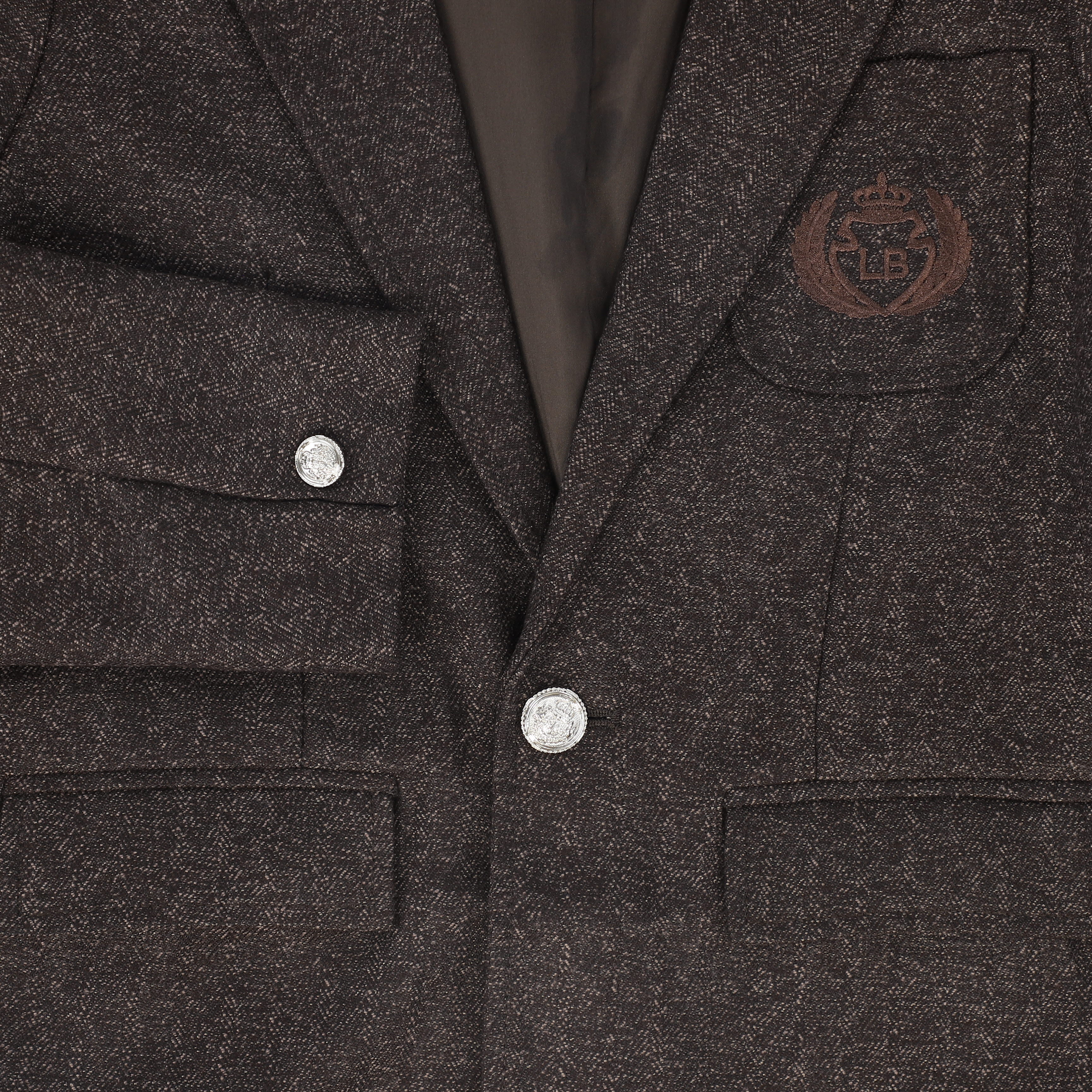 LE BOURDON BROWN TEXTURED BLAZER [FINAL SALE] - Image 3