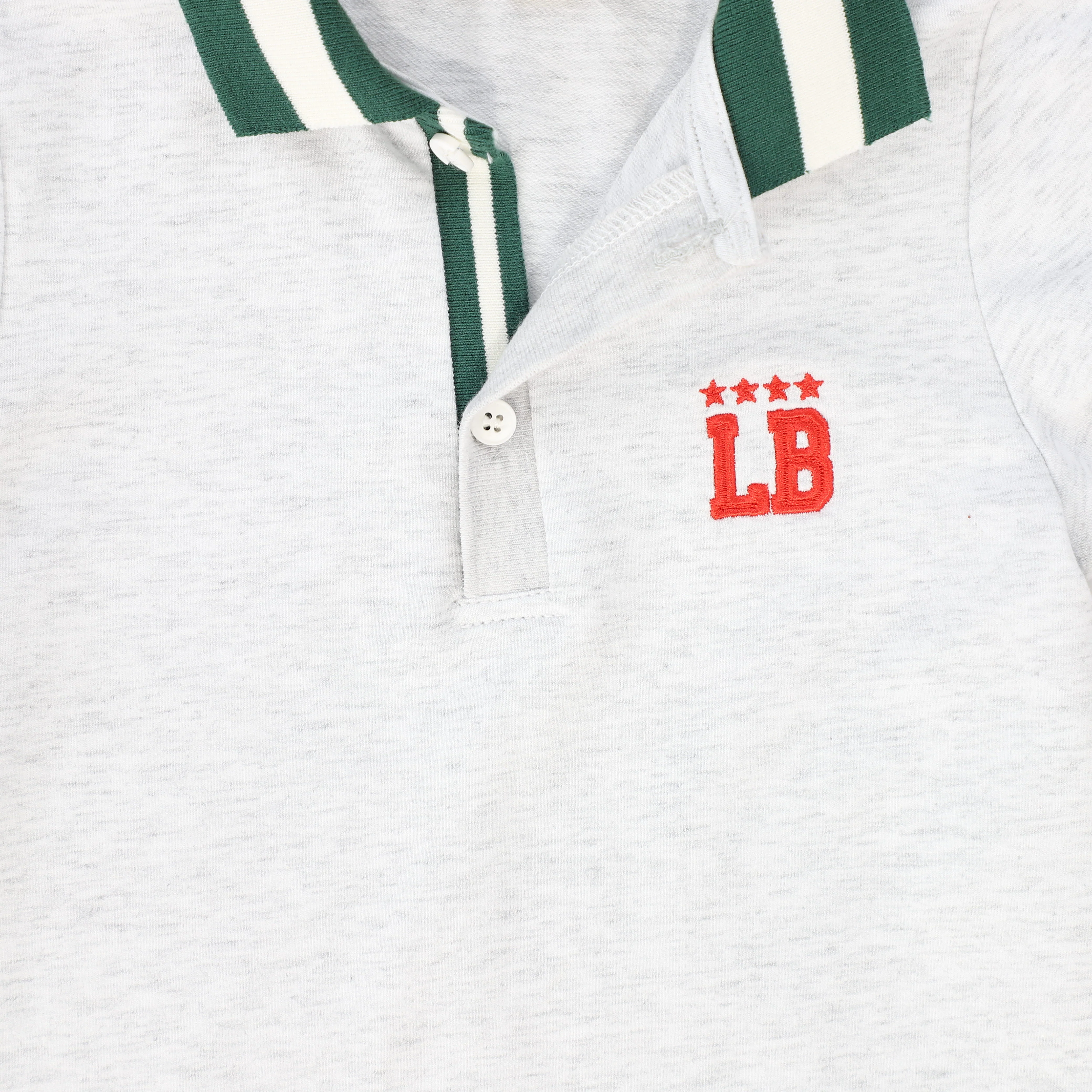 LE BOURDON GREY VARSITY TRIM COLLAR POLO [FINAL SALE] - Image 3