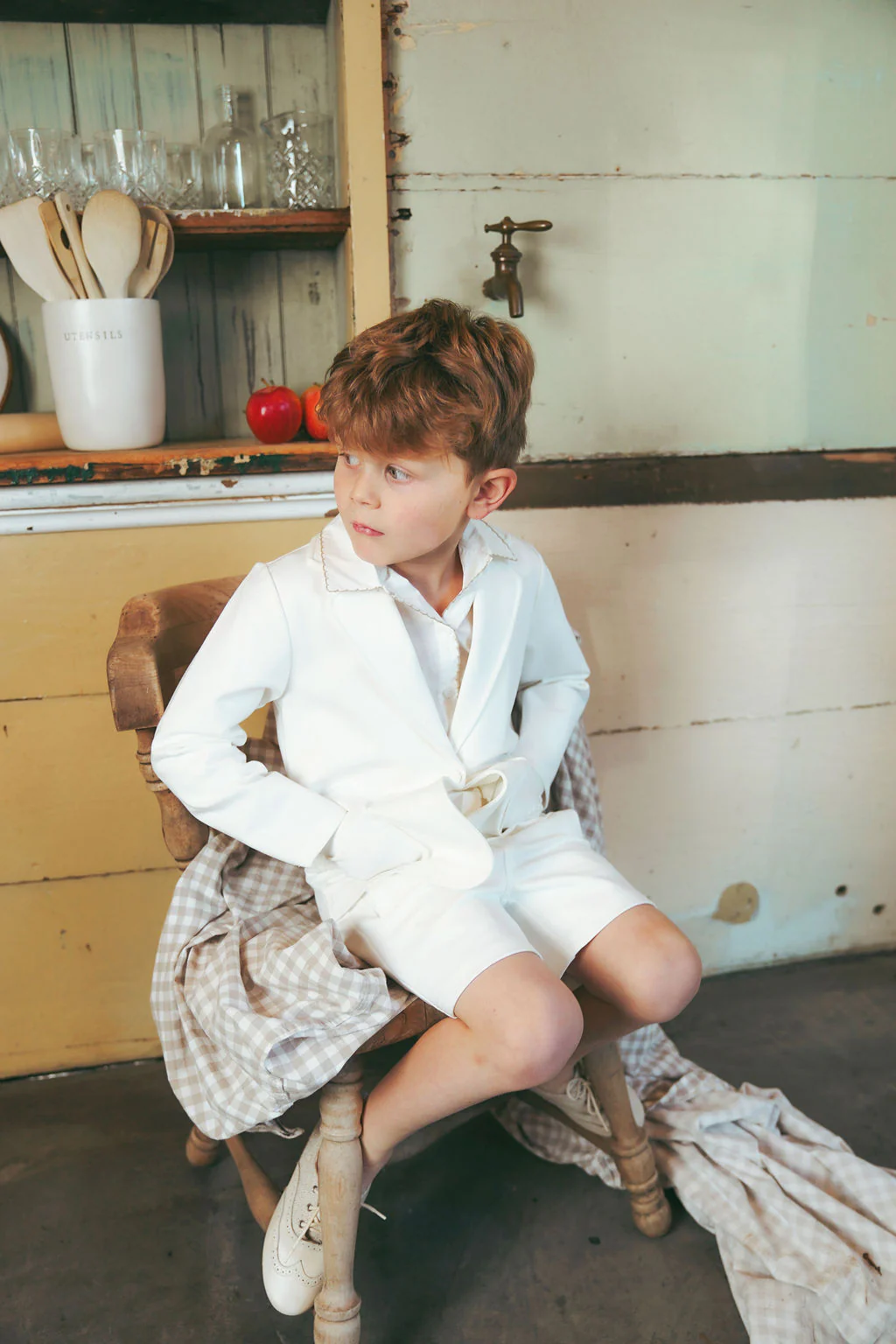 LE BOURDON IVORY PONTE EMBROIDERED POCKET BLAZER [FINAL SALE] - Image 4