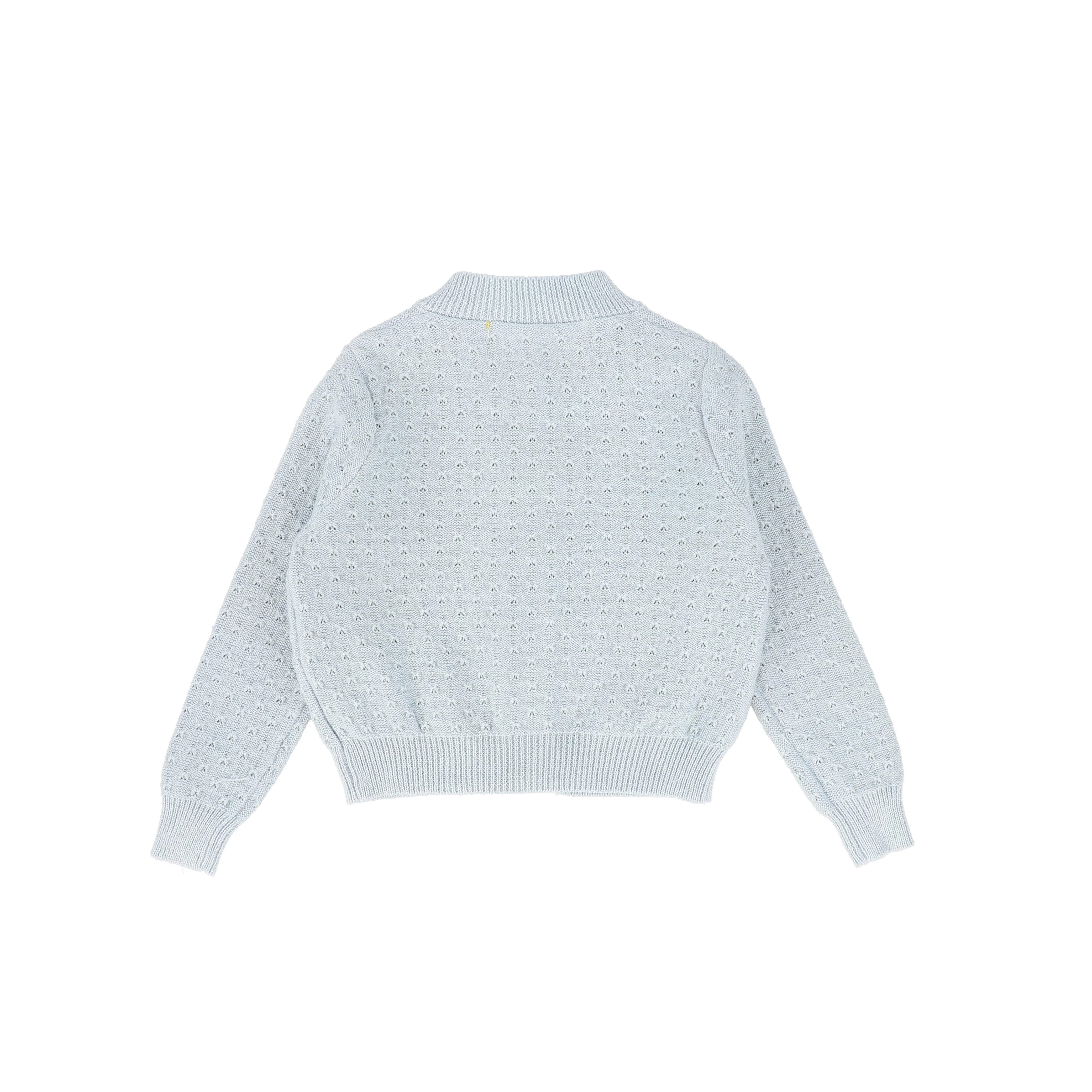 LE BOURDON LIGHT BLUE POINTELLE BUTTON CARDIGAN [FINAL SALE] - Image 2