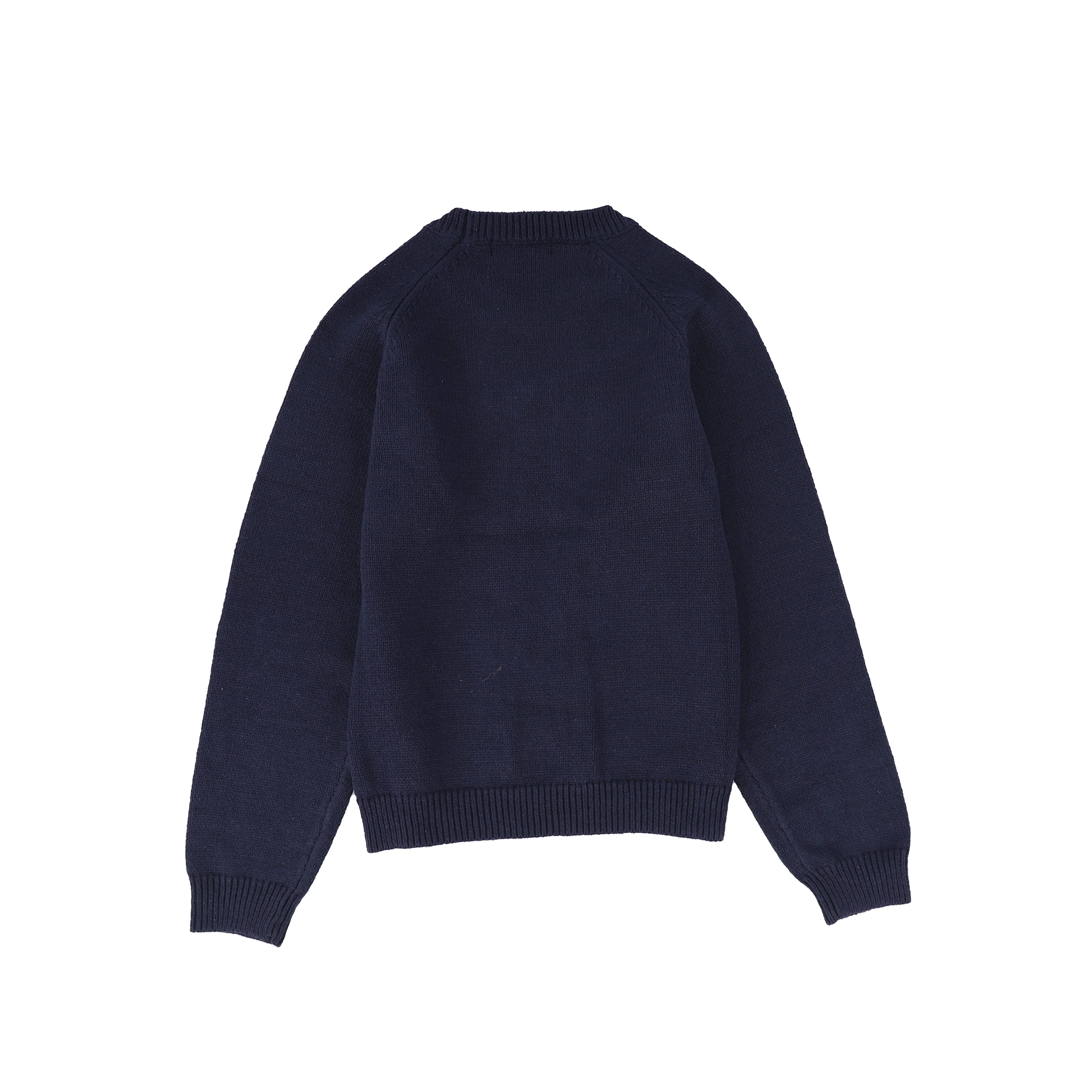 Le Bourdon Navy Braided Knit Crew Sweater [FINAL SALE] - Image 2