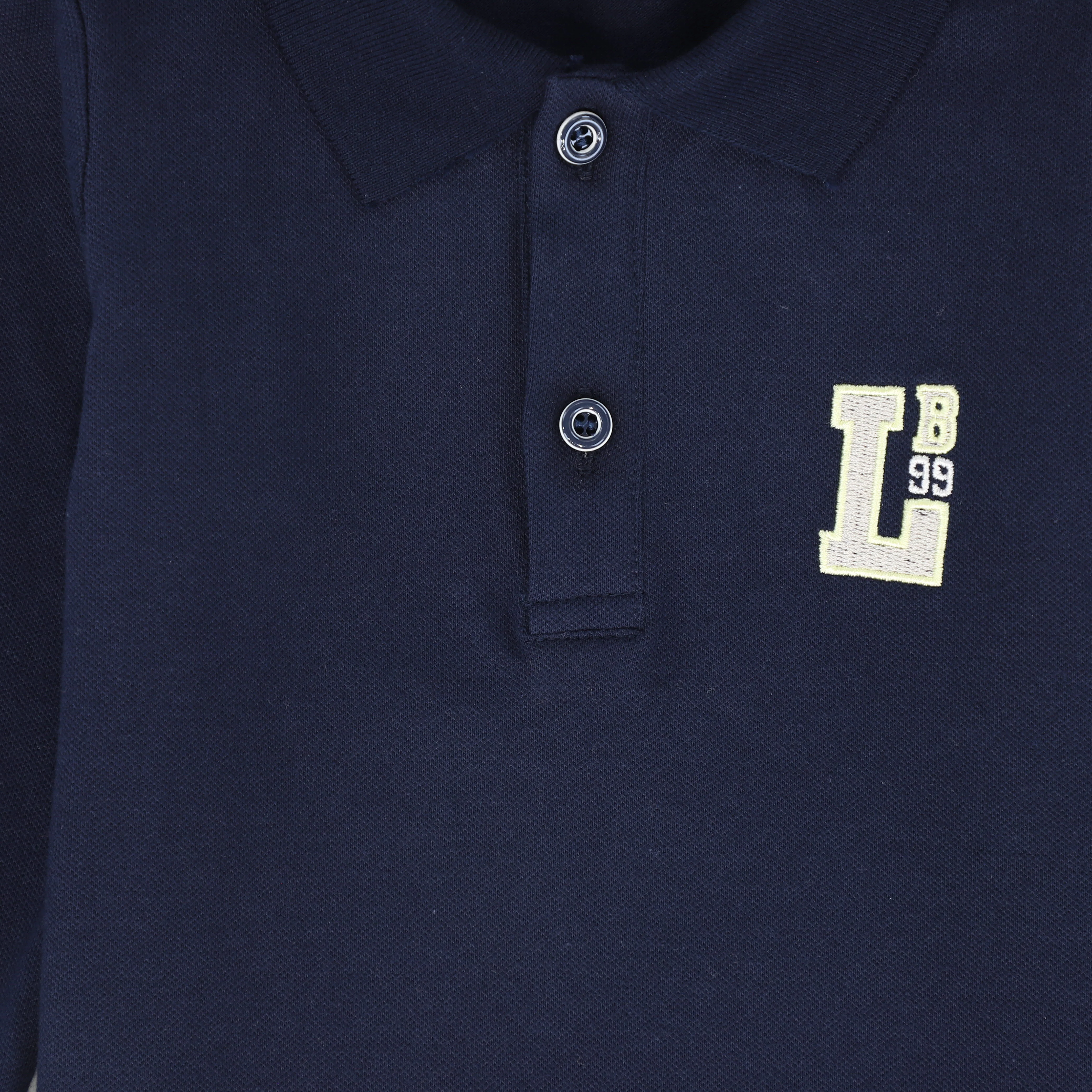 LE BOURDON NAVY LETTER PATCH LS POLO [FINAL SALE] - Image 3