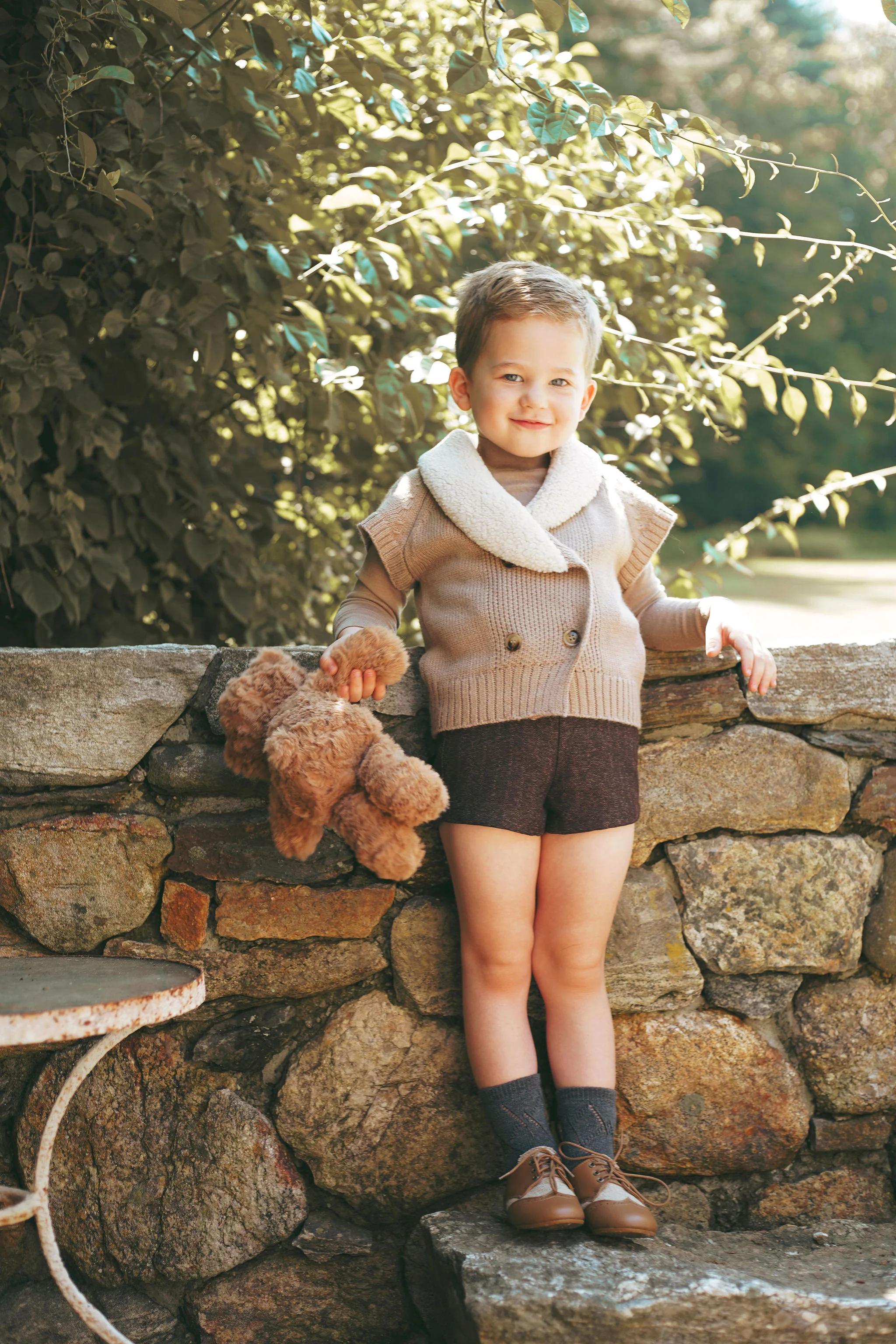 LE BOURDON OATMEAL KNIT SHERPA VEST [FINAL SALE] - Image 4