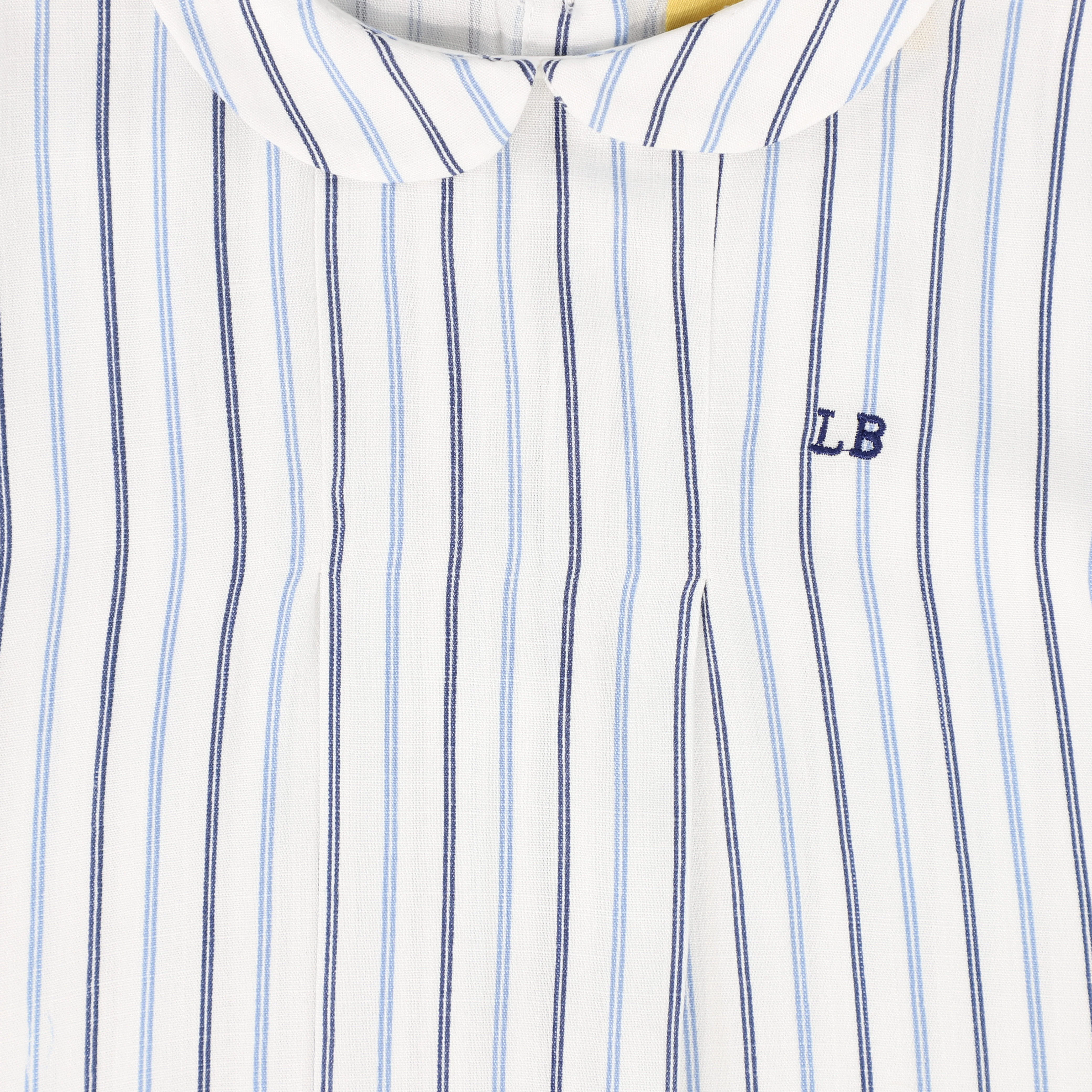 LE BOURDON WHITE/BLUE STRIPED PETER PAN COLLAR SHIRT [FINAL SALE] - Image 3
