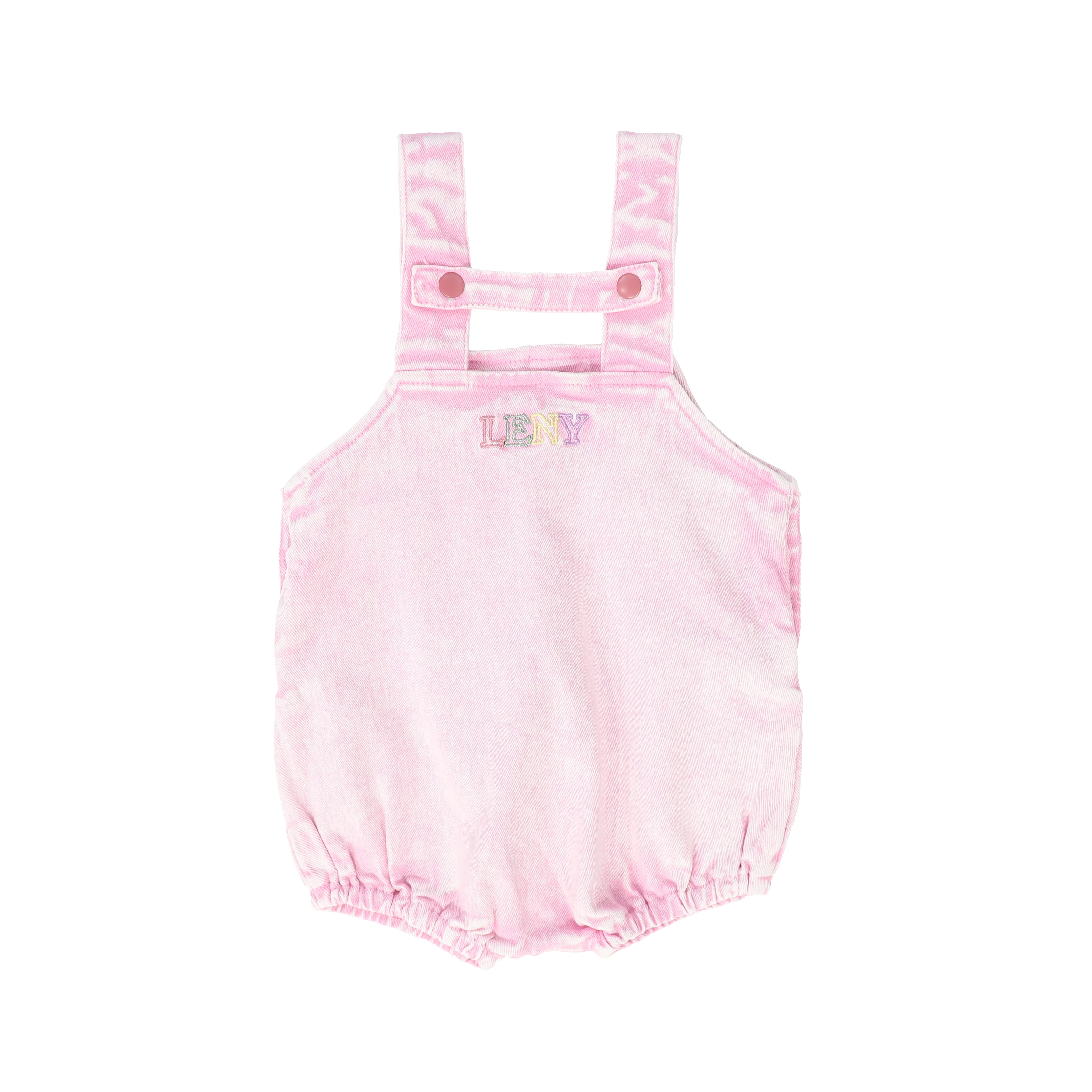 LIMITED EDITION PINK DENIM SNAP TRIM ROMPER [FINAL SALE] - Image 2