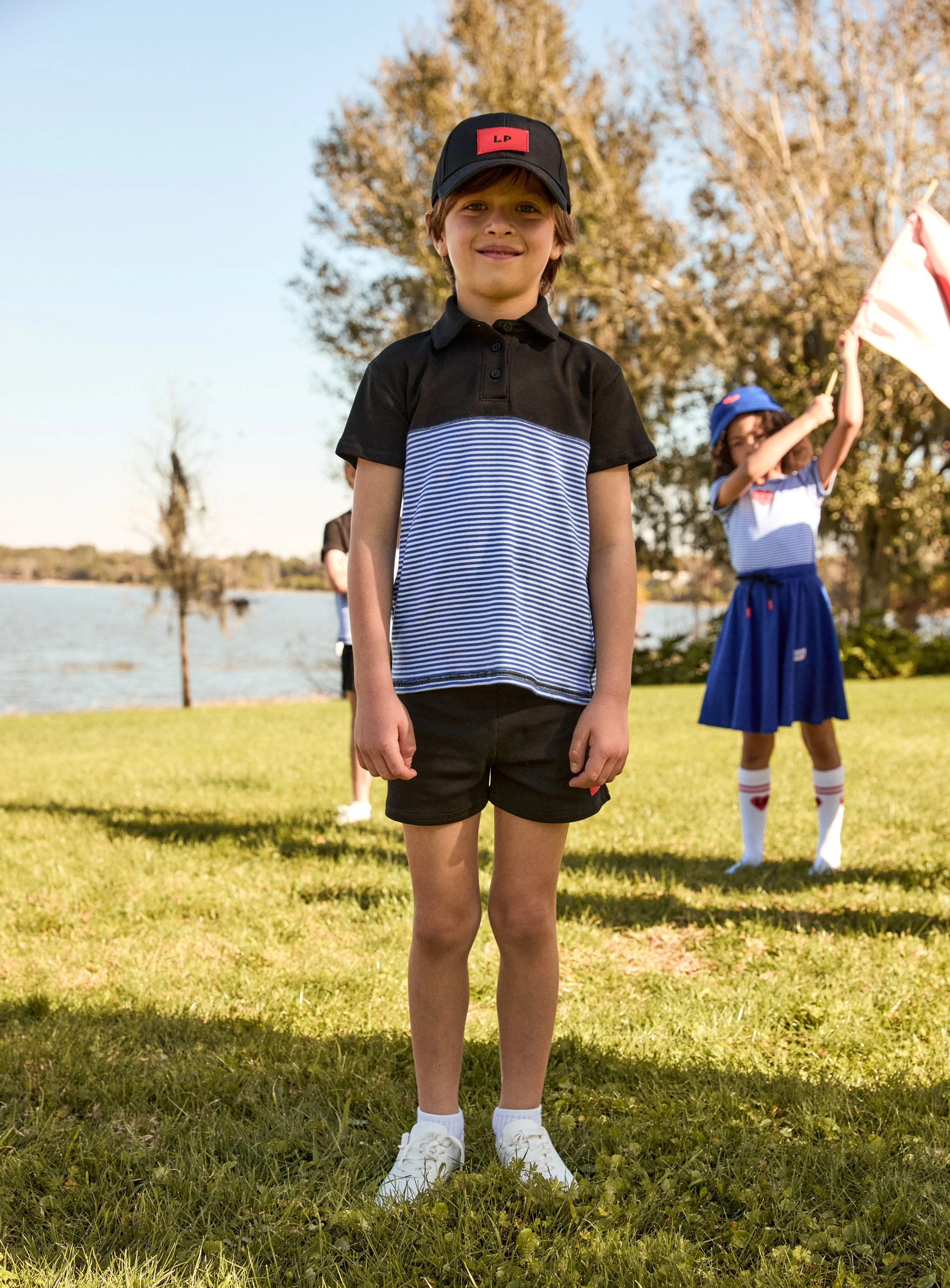LITTLE PARNI BLACK LOGO SHORTS [FINAL SALE] - Image 2