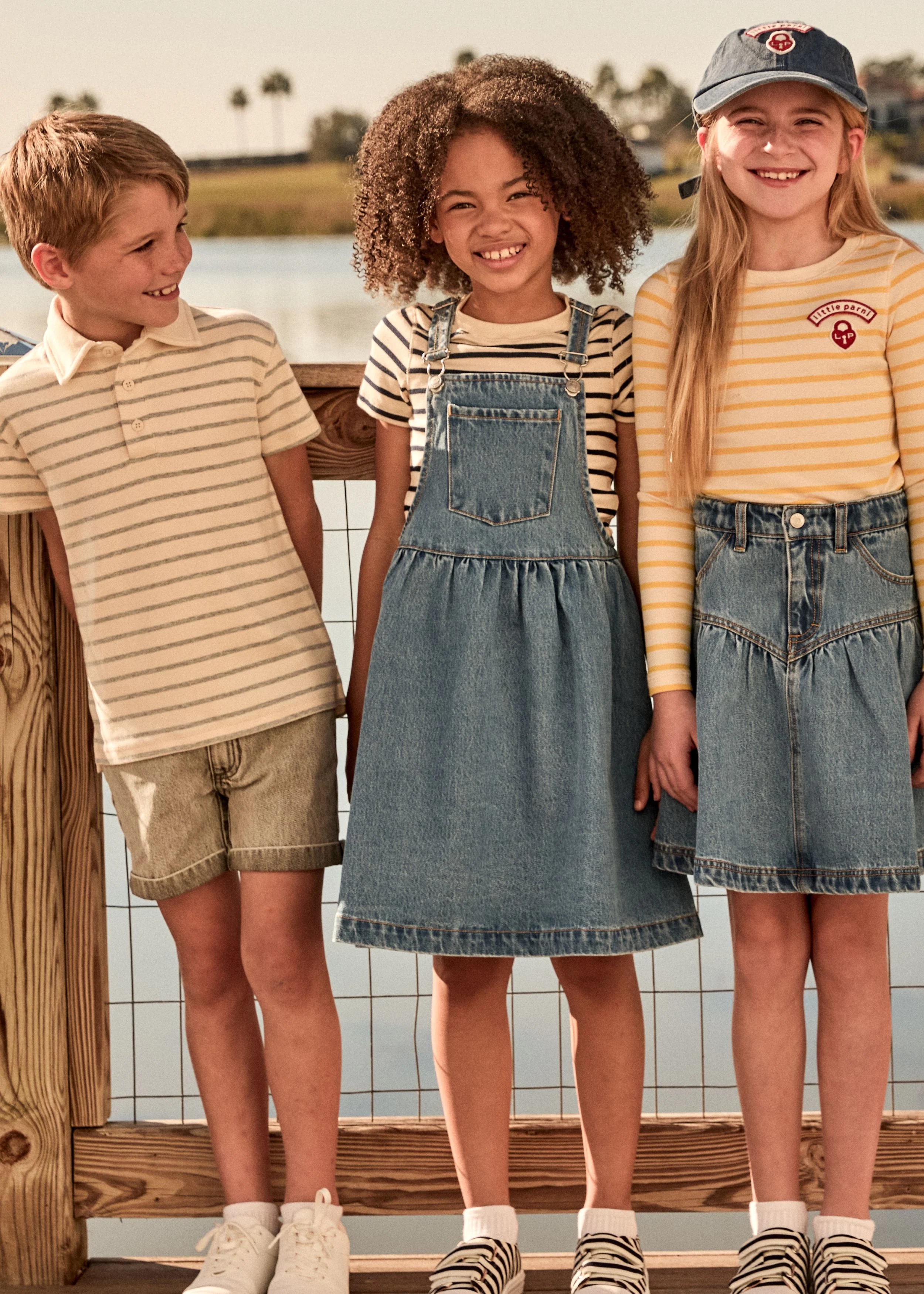LITTLE PARNI BLUE DENIM DROP WAIST SKIRT [FINAL SALE] - Image 2