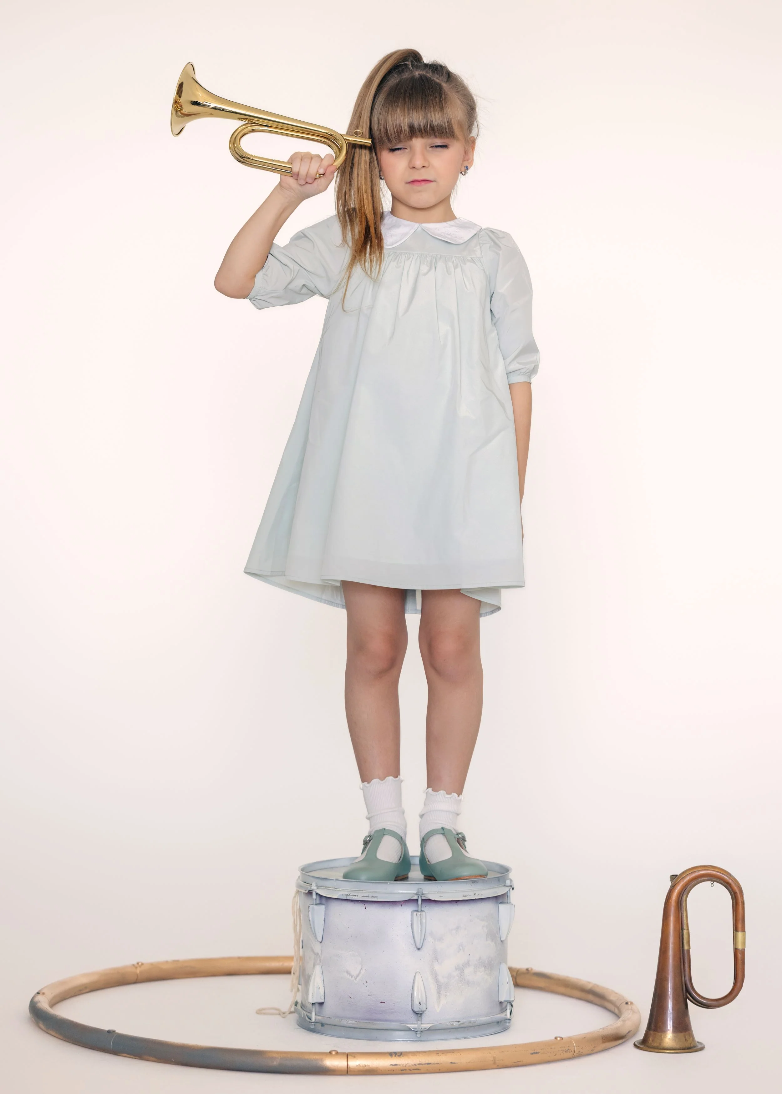 LITTLE TEMPEST MINT HIGH WAIST COLLAR DRESS [FINAL SALE] - Image 2