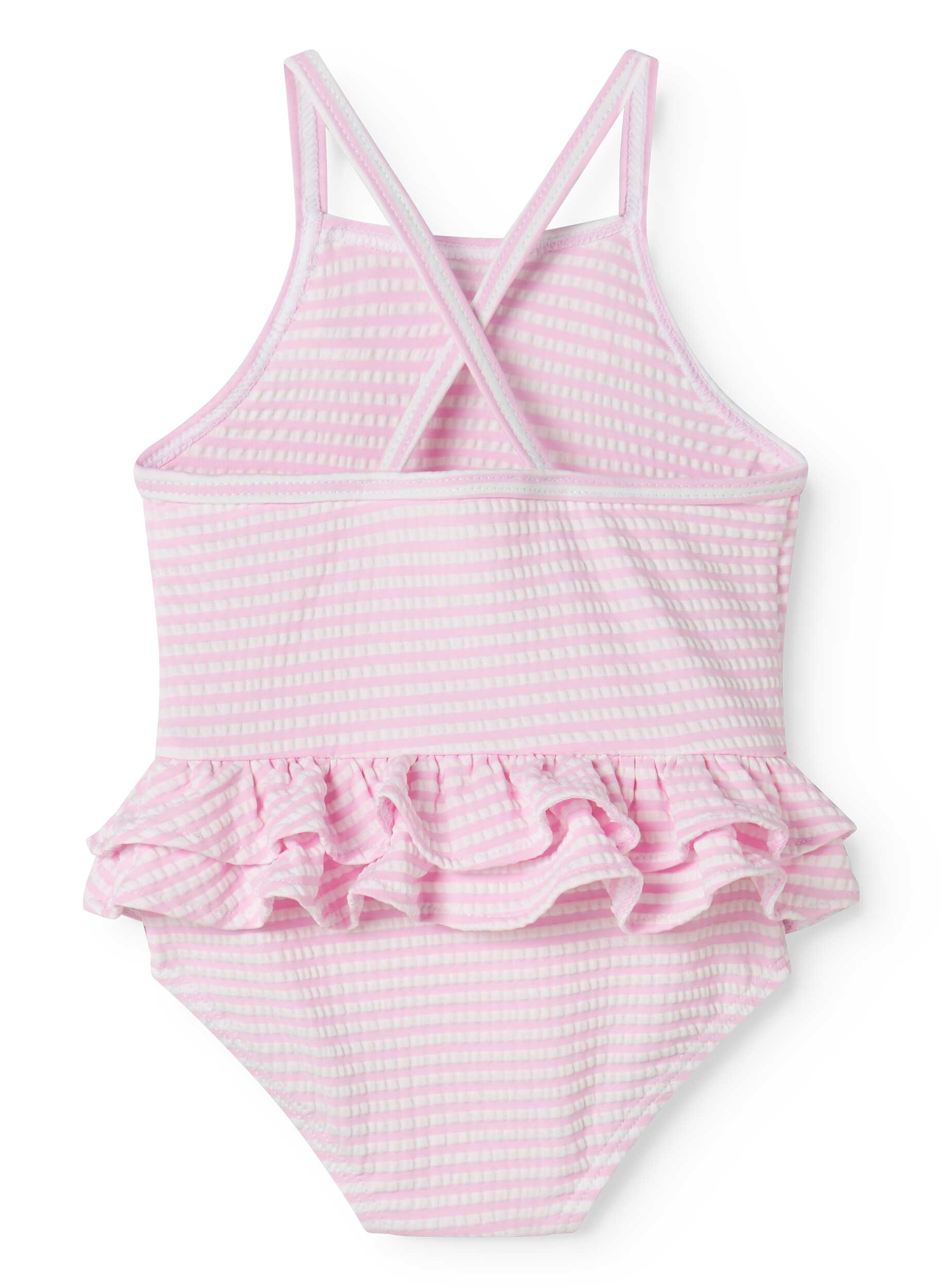 MARMAR COPENHAGEN PINK THIN STRIPE RUFFLE LAYER SWIMSUIT - Image 2