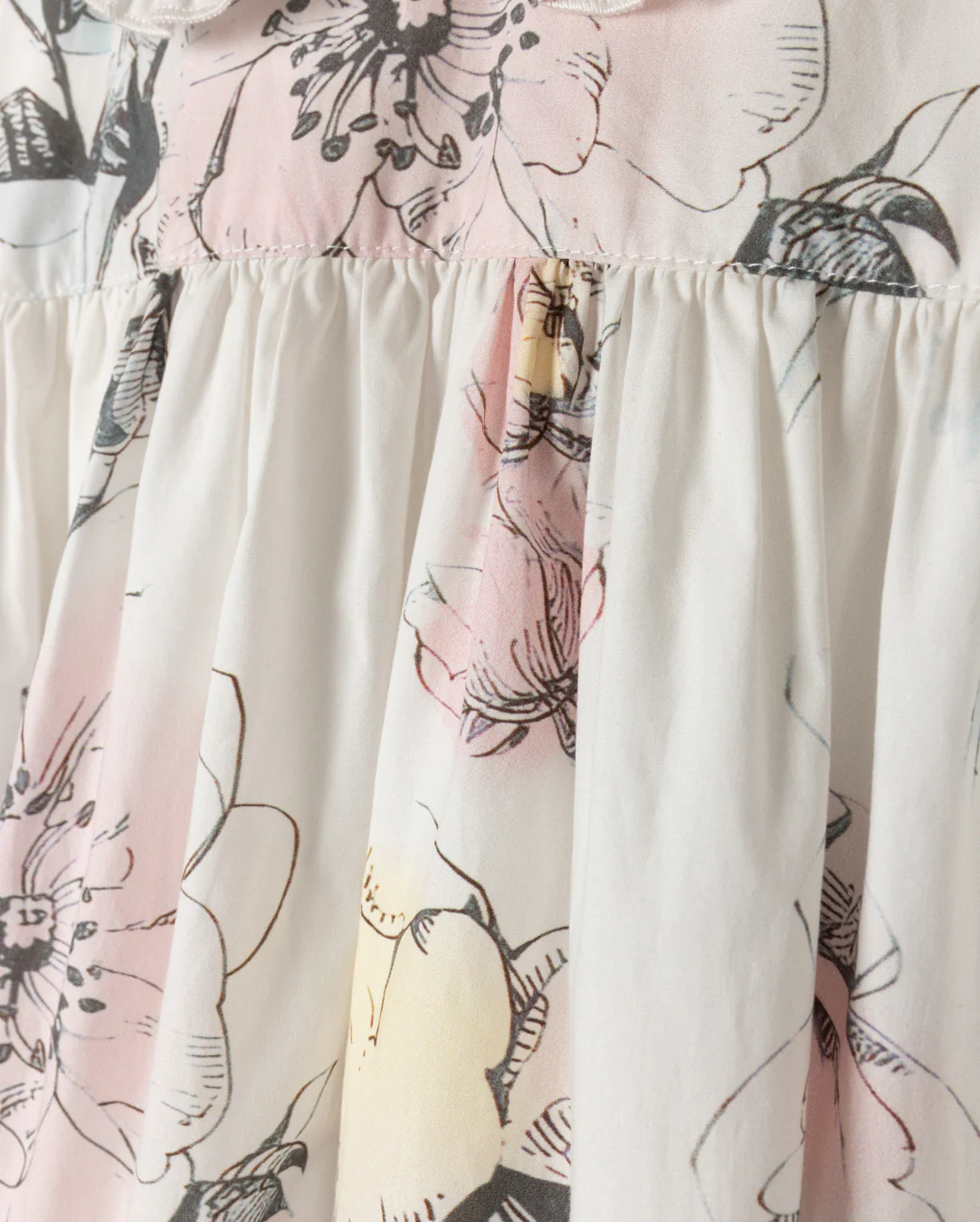 ONE CHILD IVORY PASTEL FLORAL COLLAR DRESS [FINAL SALE] - Image 2