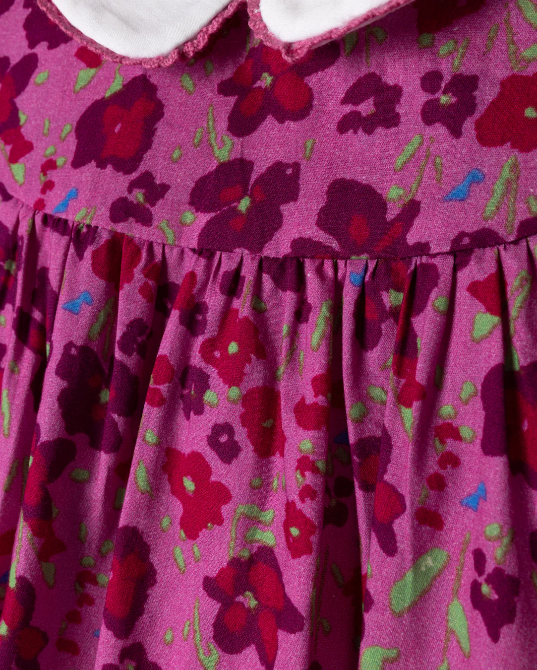 PAPILLON FUCHSIA PINK FLORAL COLLAR ROMPER [FINAL SALE] - Image 2