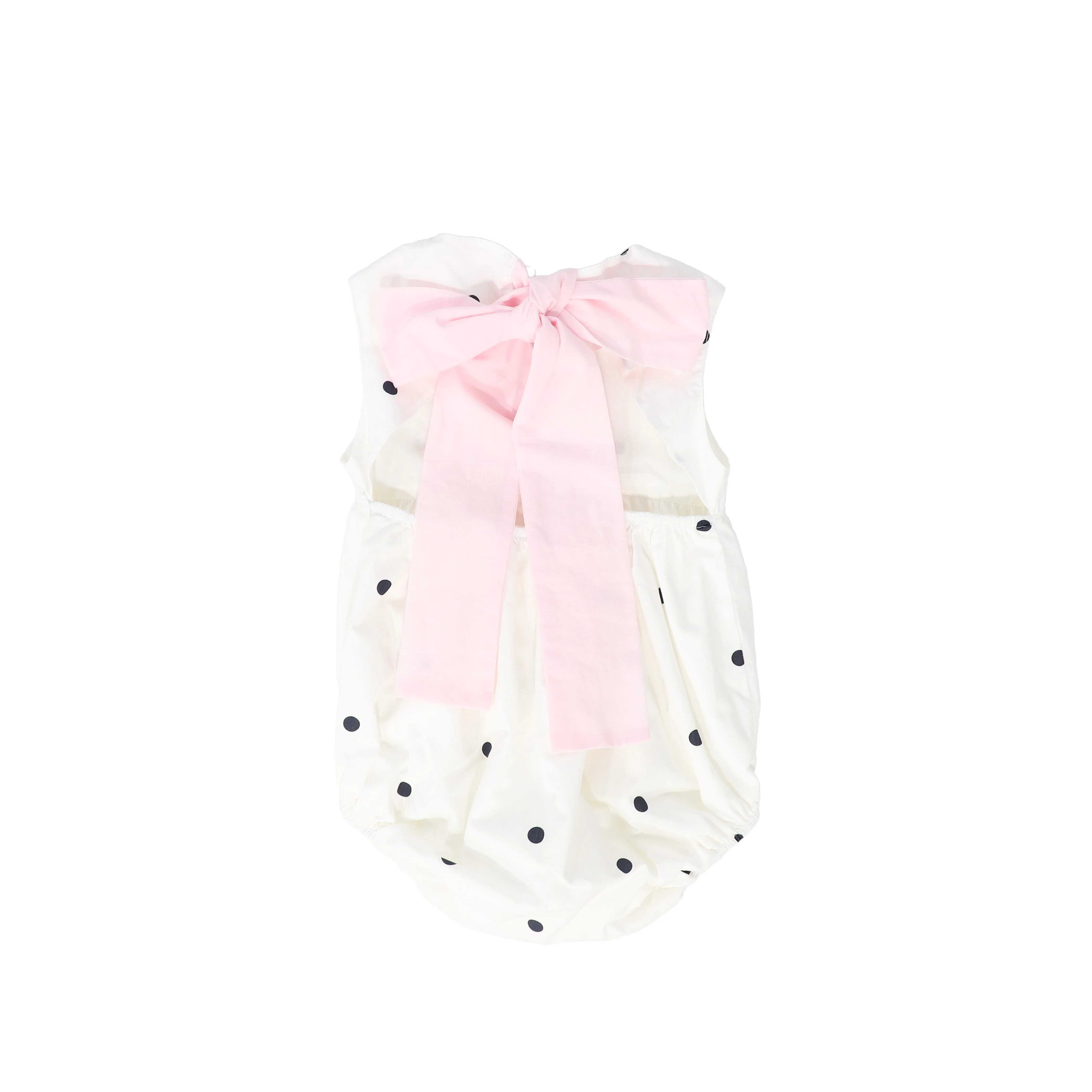 PHI IVORY/BLACK DOTTED BOW ROMPER [FINAL SALE] - Image 2