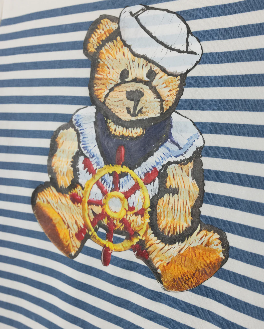 PHIL AND PHOEBE BLUE TEDDY BEAR HALF STRIPE T-SHIRT [FINAL SALE] - Image 2