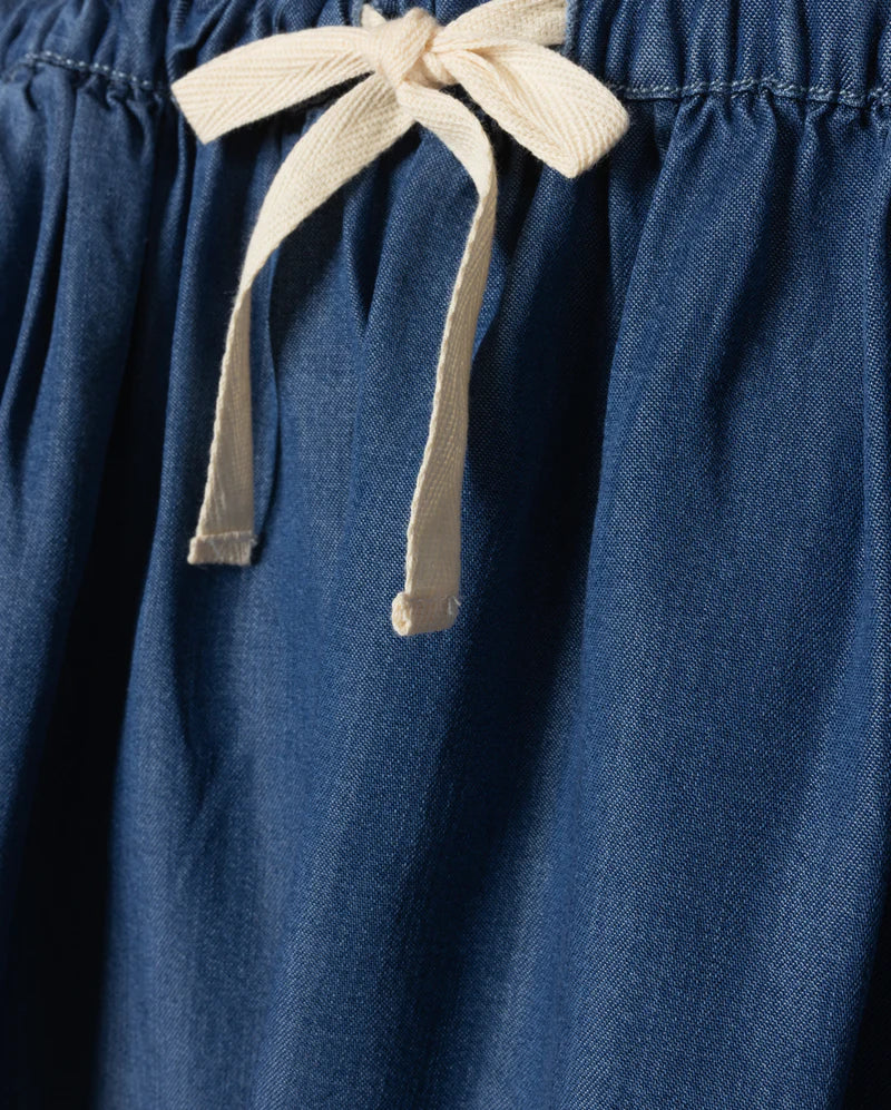 PHIL AND PHOEBE DENIM FLAKE CHAMBRAY DRAWSTRING SKIRT [FINAL SALE] - Image 2