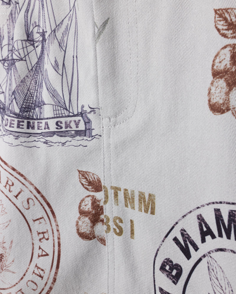 PHIL AND PHOEBE GREY DENIM STAMP PRINTED SKIRT [FINAL SALE] - Image 2