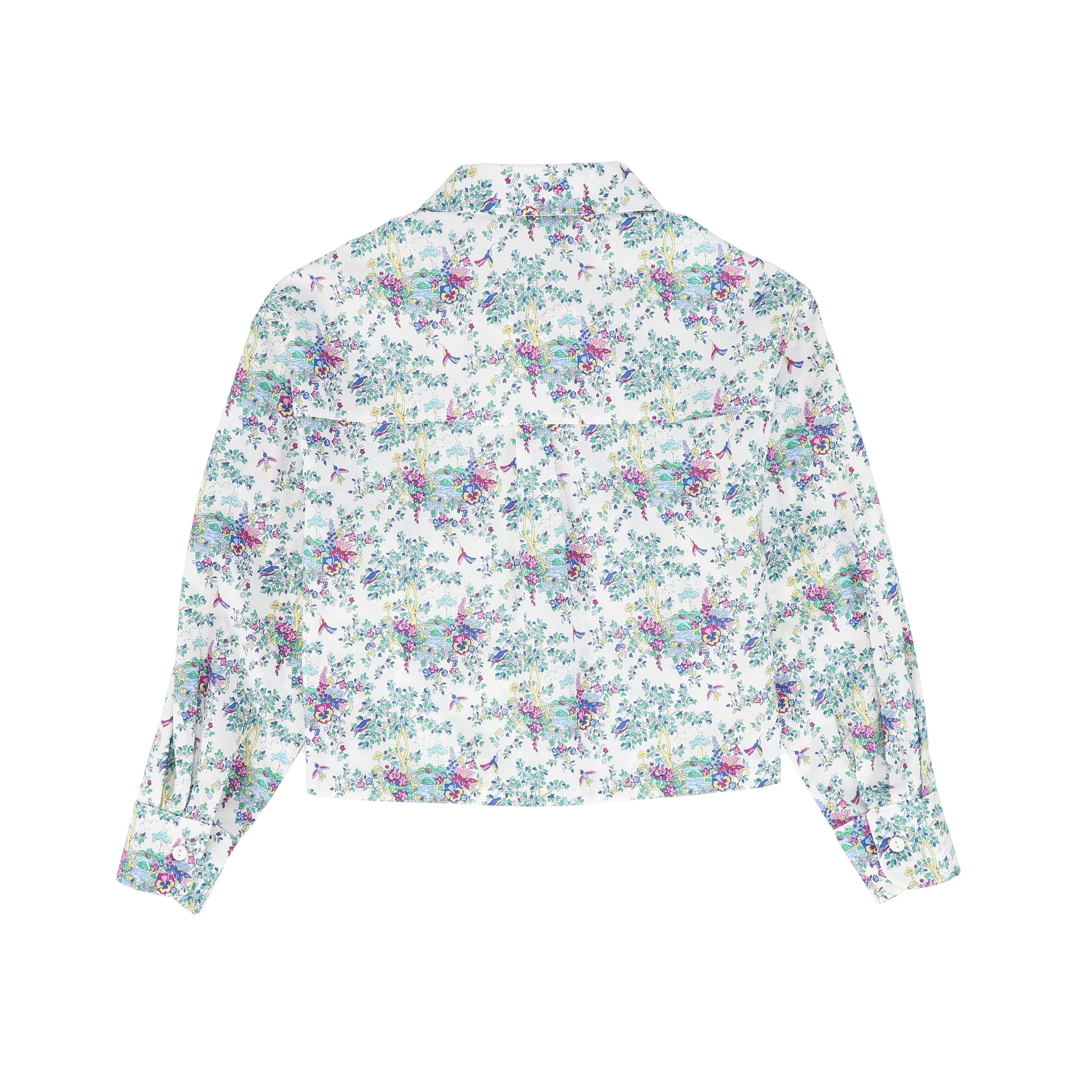 PICCOLA LUDO BLUE/PURPLE FLORAL BLOUSE [FINAL SALE] - Image 2