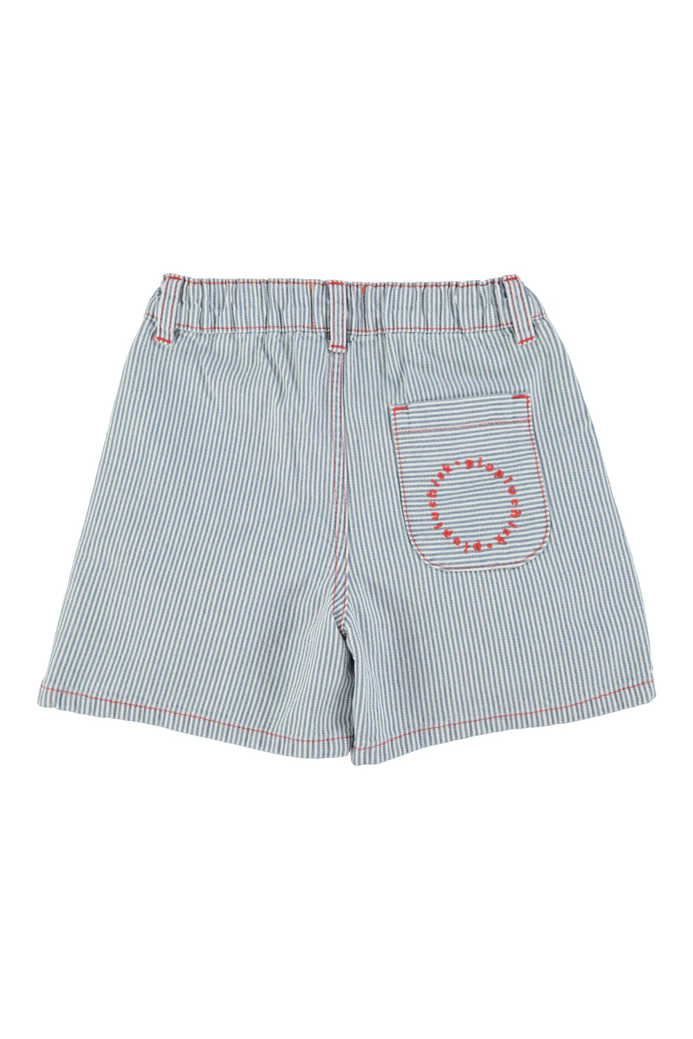 PIUPIUCHICK BLUE STRIPED STITCHED SHORTS [FINAL SALE] - Image 2
