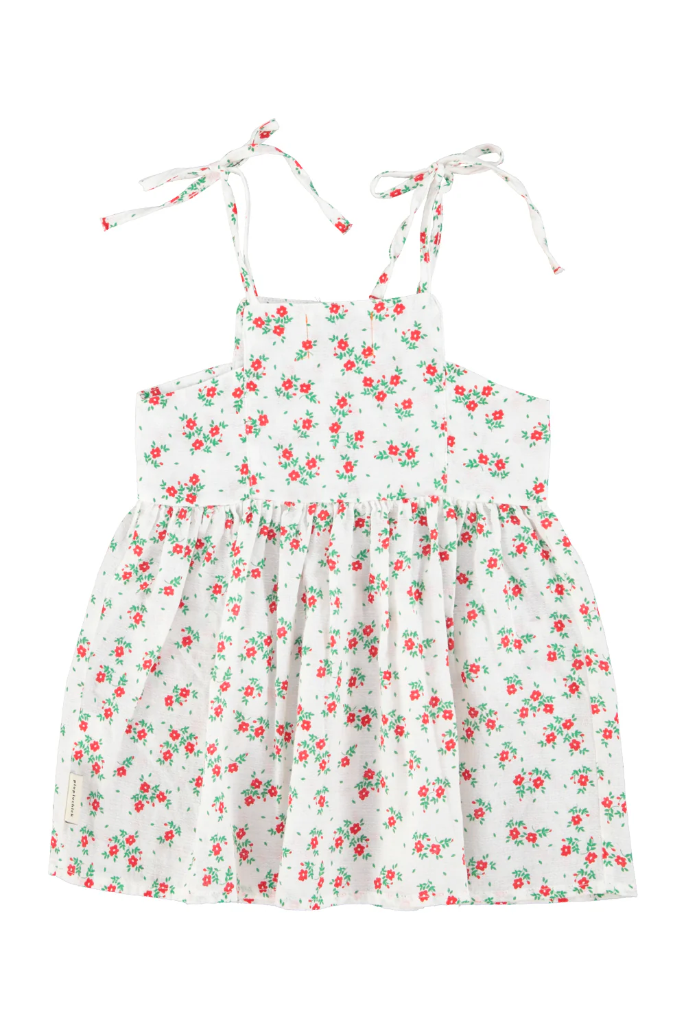 PIUPIUCHICK IVORY/RED FLORAL BUTTON JUMPER [FINAL SALE] - Image 2