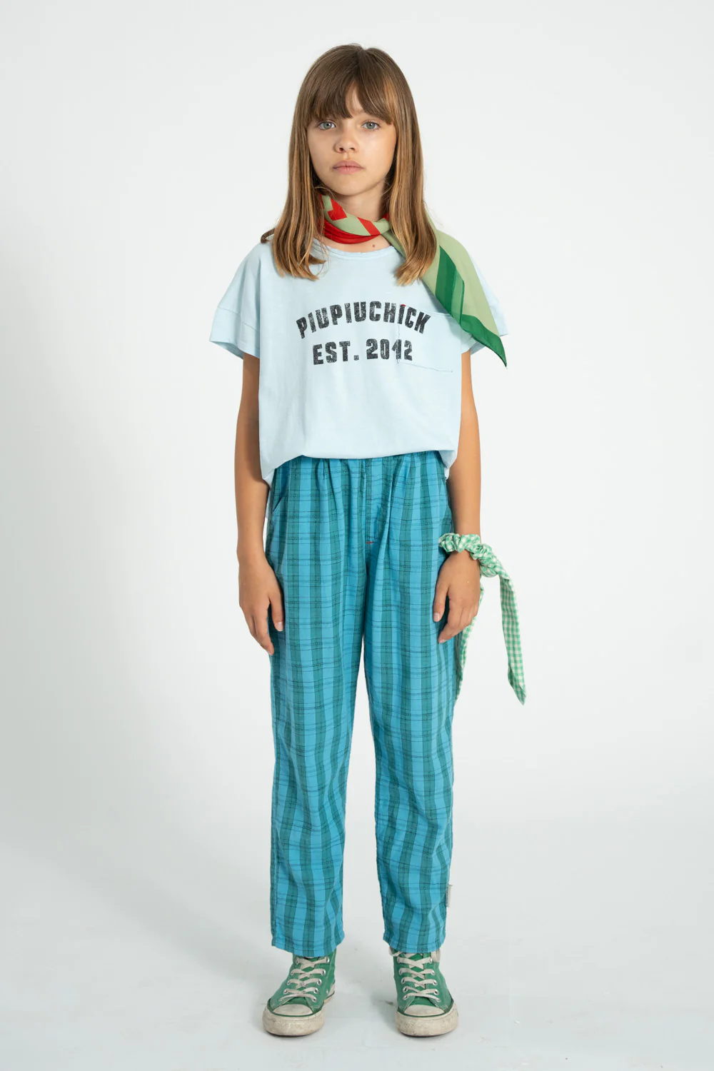 PIUPIUCHICK LIGHT BLUE WORDED T-SHIRT [FINAL SALE] - Image 3
