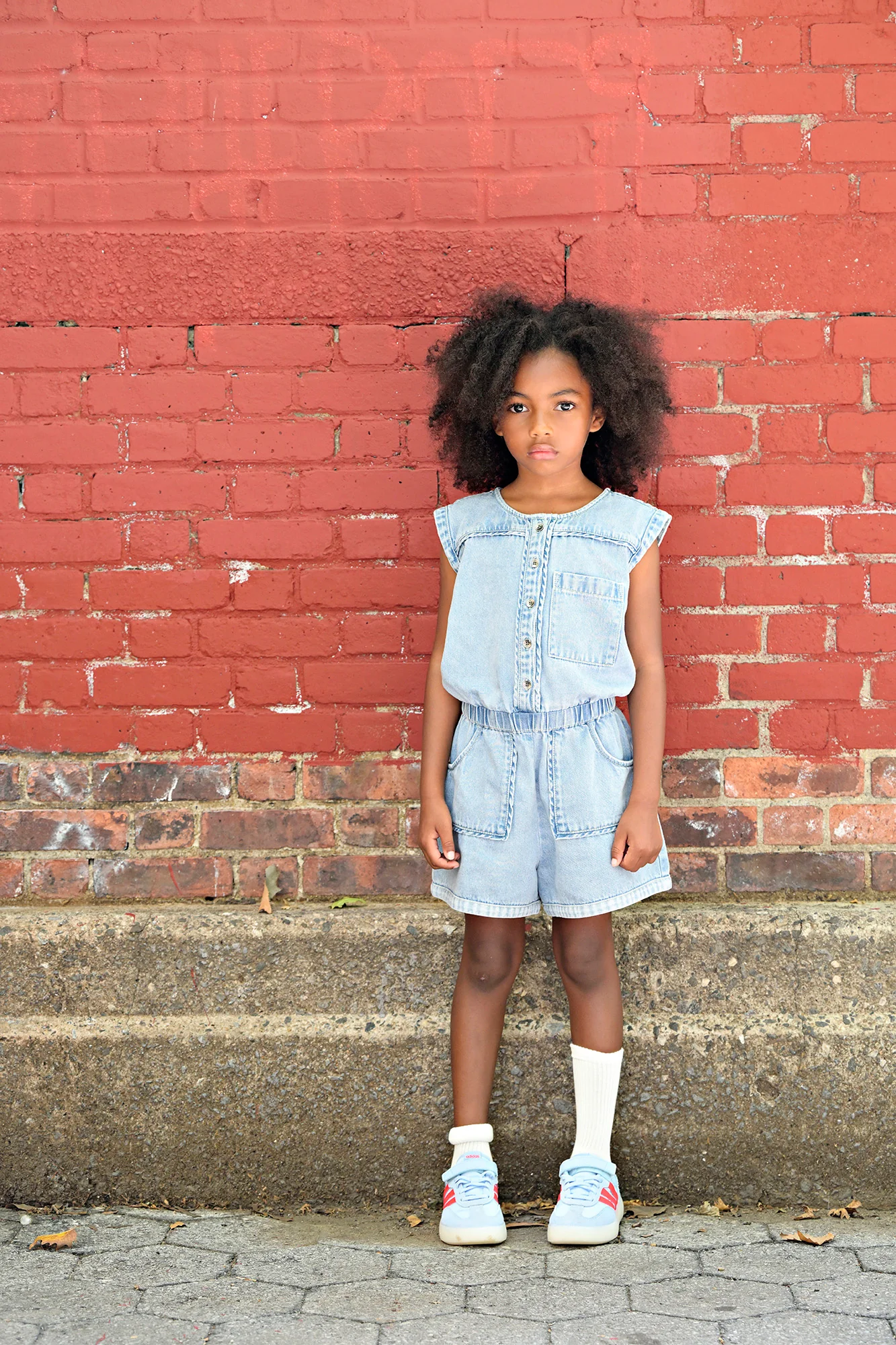 ROOIE AND FRIENDS BLUE DENIM SEAM ROMPER [FINAL SALE] - Image 3