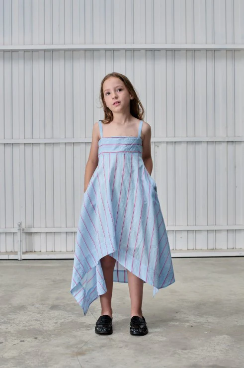 TANGERINE BLUE/RED STRIPED ASYMMETRICAL JUMPER [FINAL SALE] - Image 3