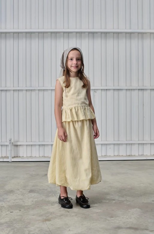 TANGERINE YELLOW/BLUE STRIPED SKIRT [FINAL SALE] - Image 2
