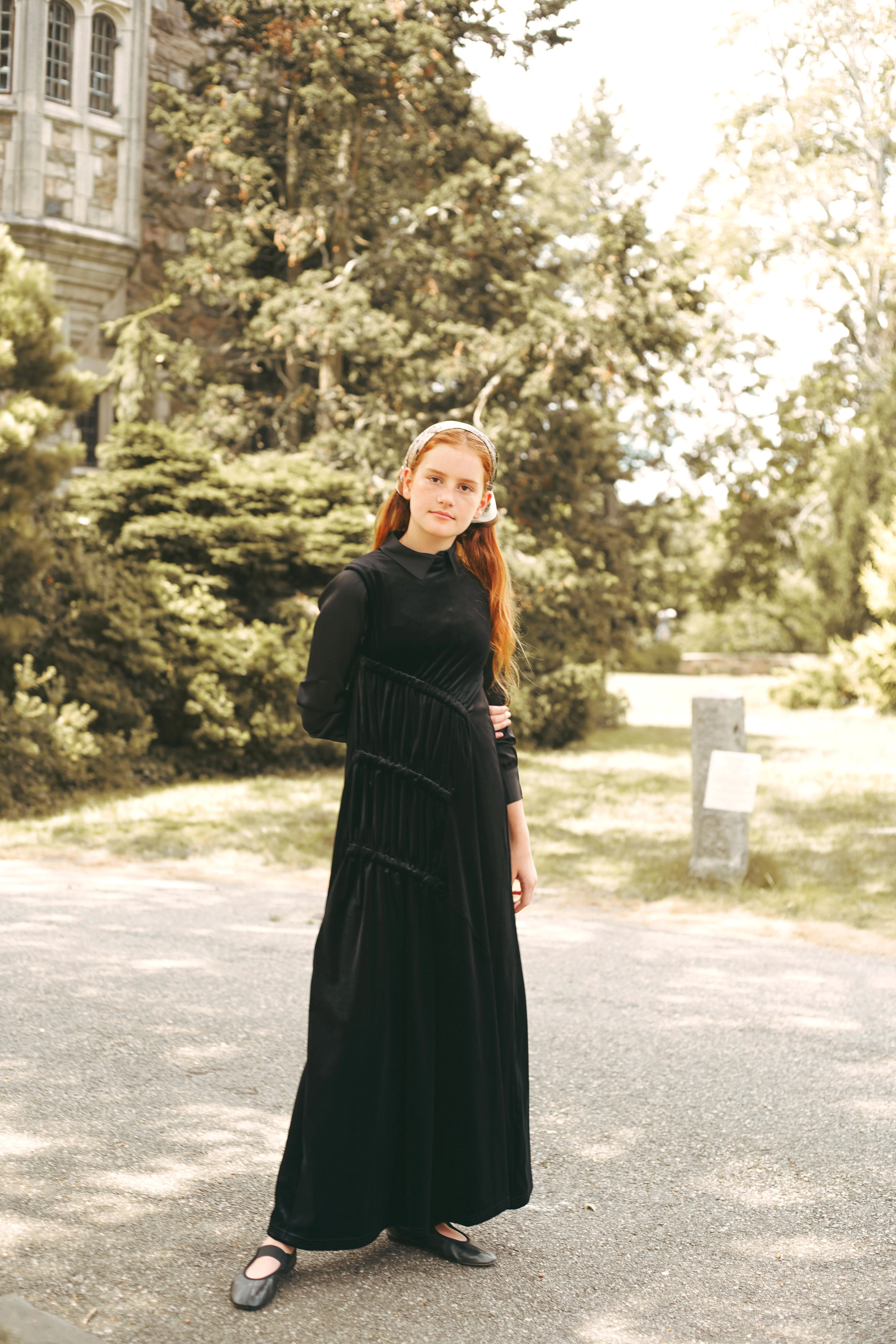URBAN EDGE BLACK VELOUR RUCHED MAXI JUMPER [FINAL SALE] - Image 2