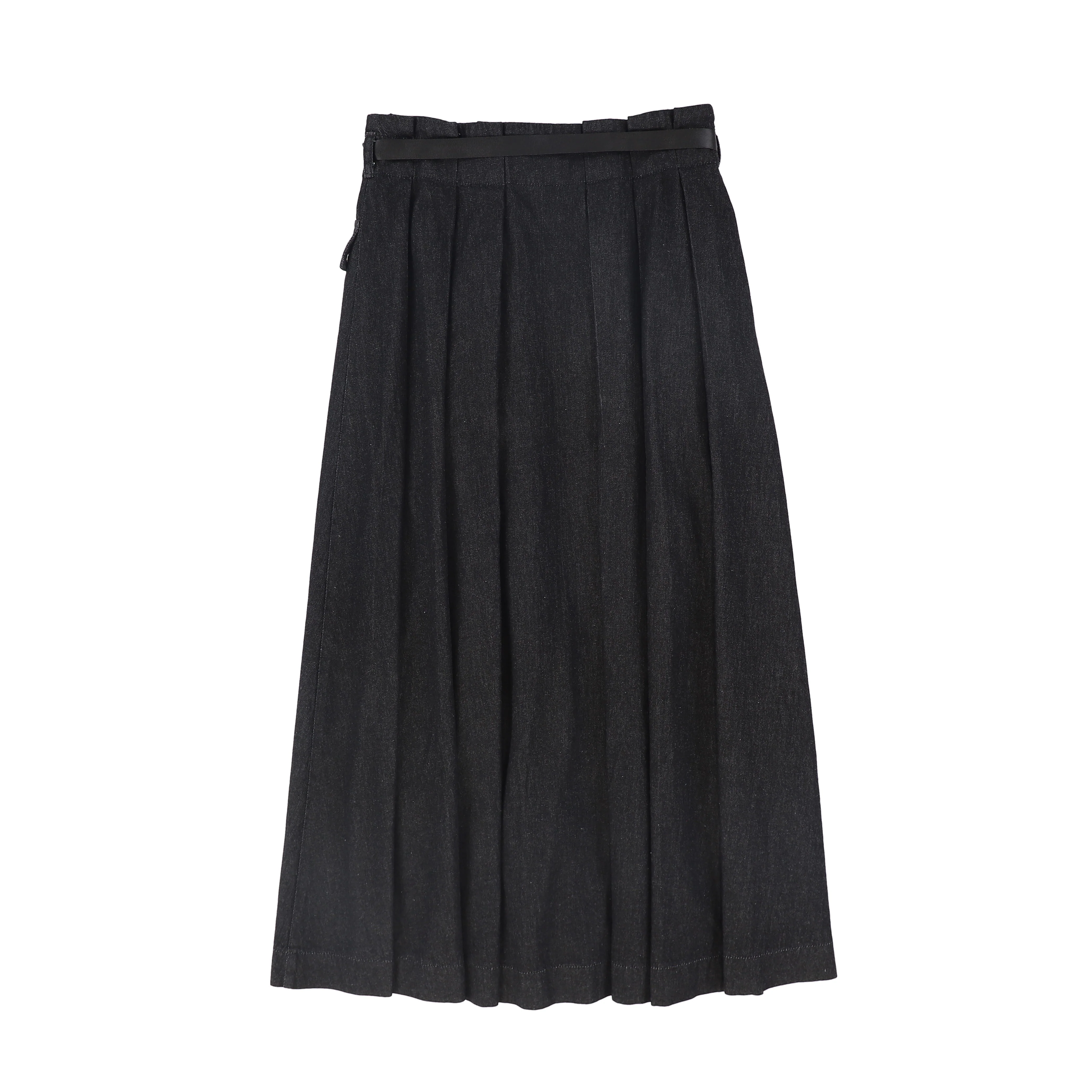 VALENTINA BLACK DENIM CARGO POCKET PLEAT SKIRT [FINAL SALE] - Image 2
