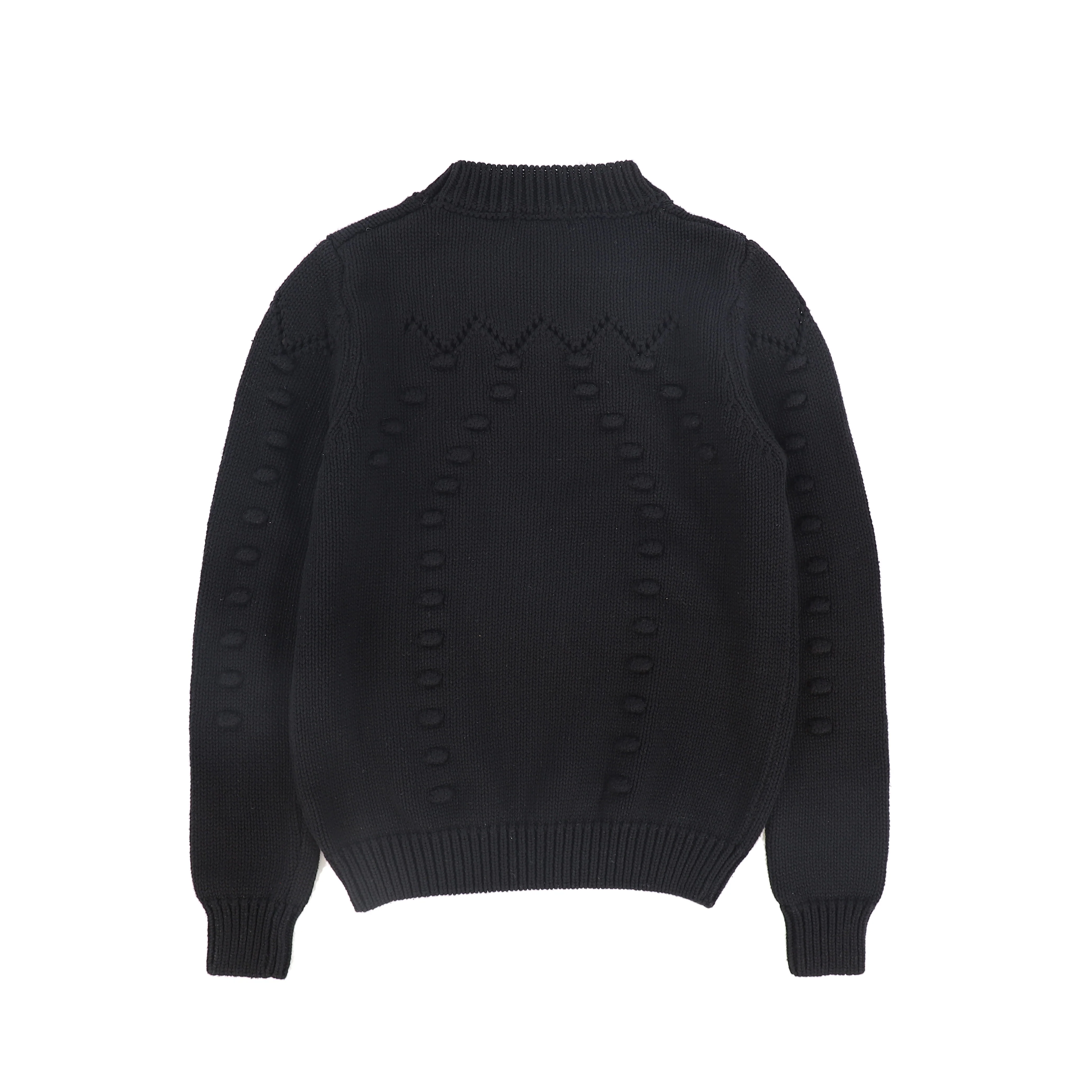 VALENTINA BLACK HEATHERED POM POM SWEATER [FINAL SALE] - Image 2