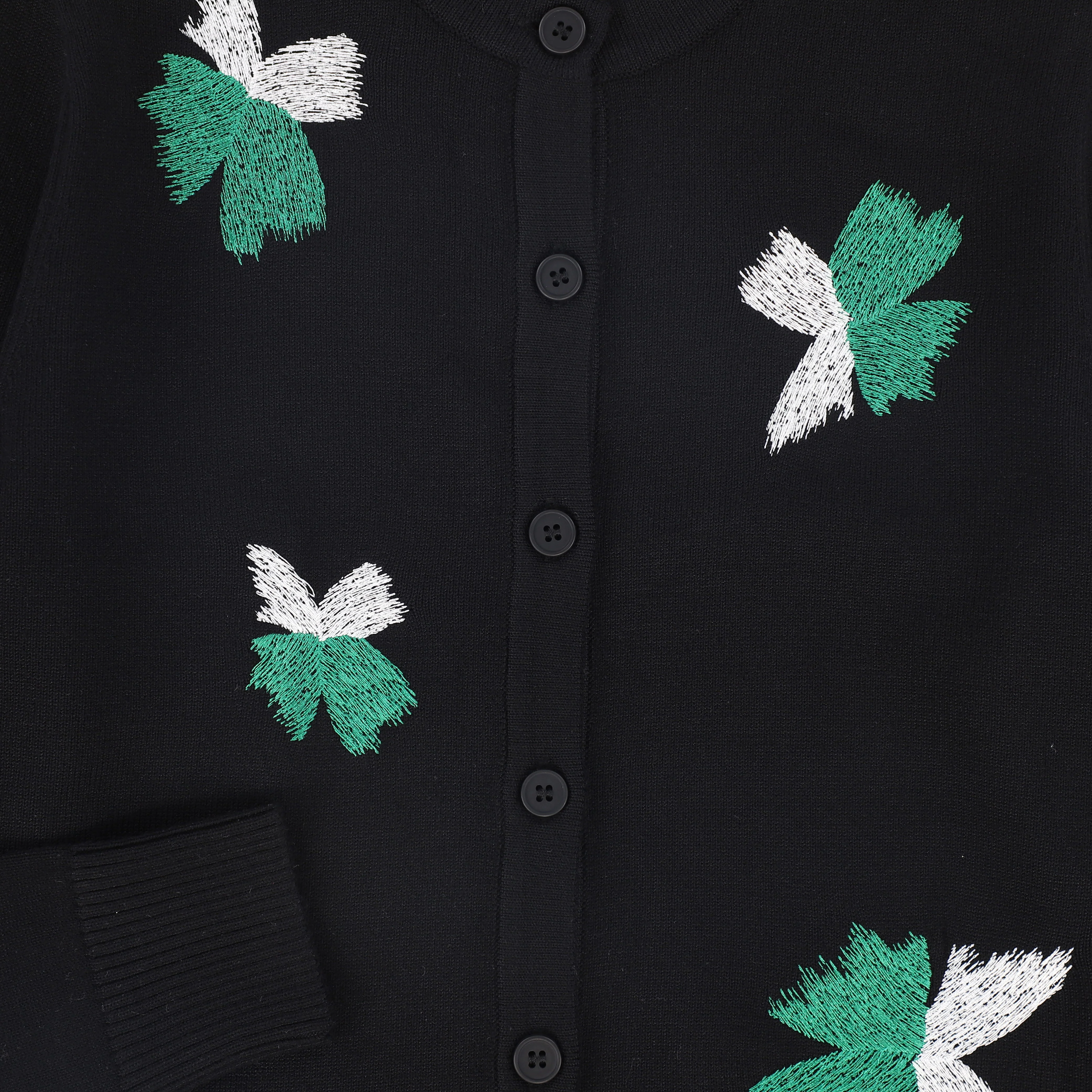 VALENTINA BLACK SCATTERED EMBROIDERY CARDIGAN [FINAL SALE] - Image 3