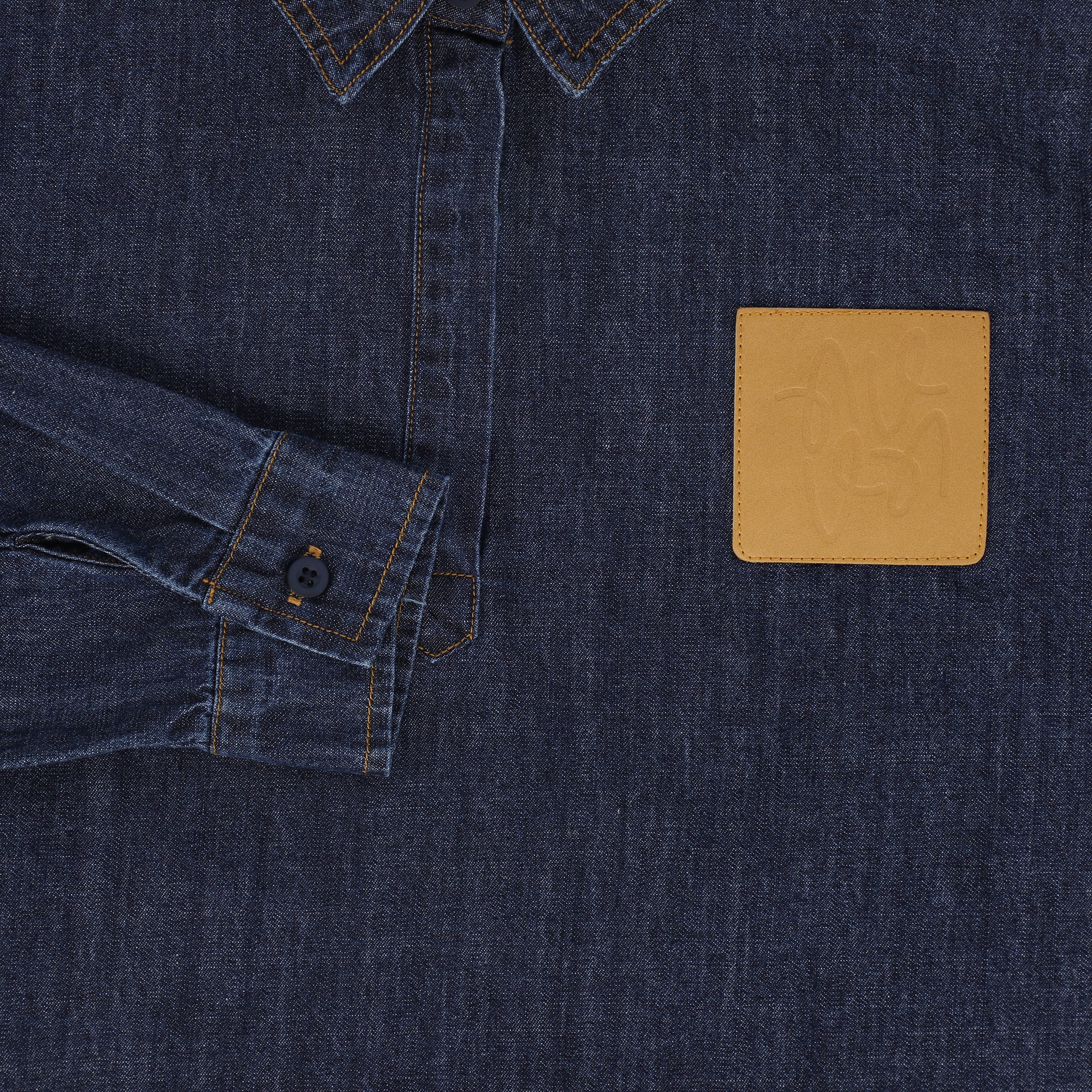 VALENTINA DENIM LEATHER POCKET SHIRT [FINAL SALE] - Image 3
