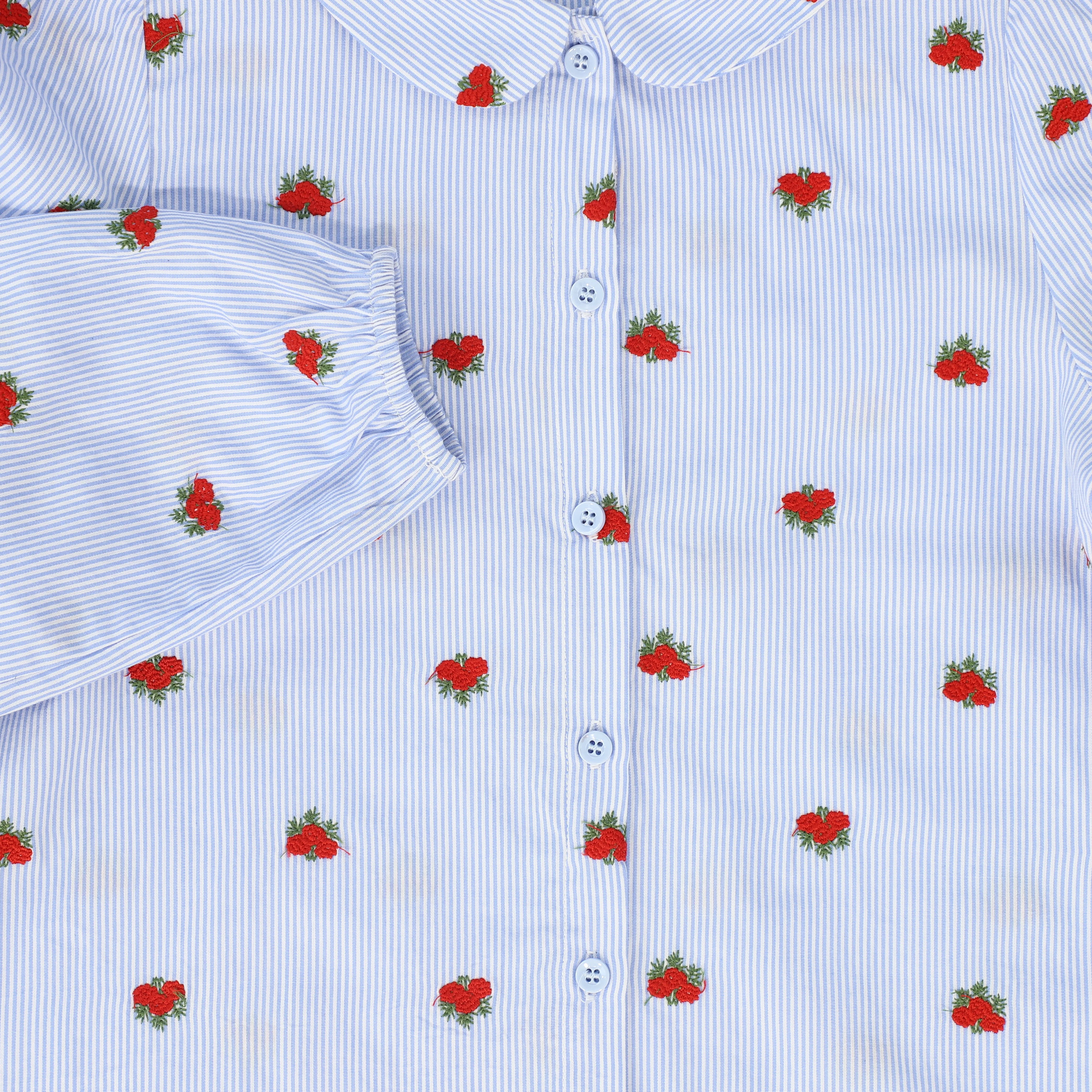 VALENTINA FLORAL PINSTRIPE FLORAL BLOUSE [FINAL SALE] - Image 3