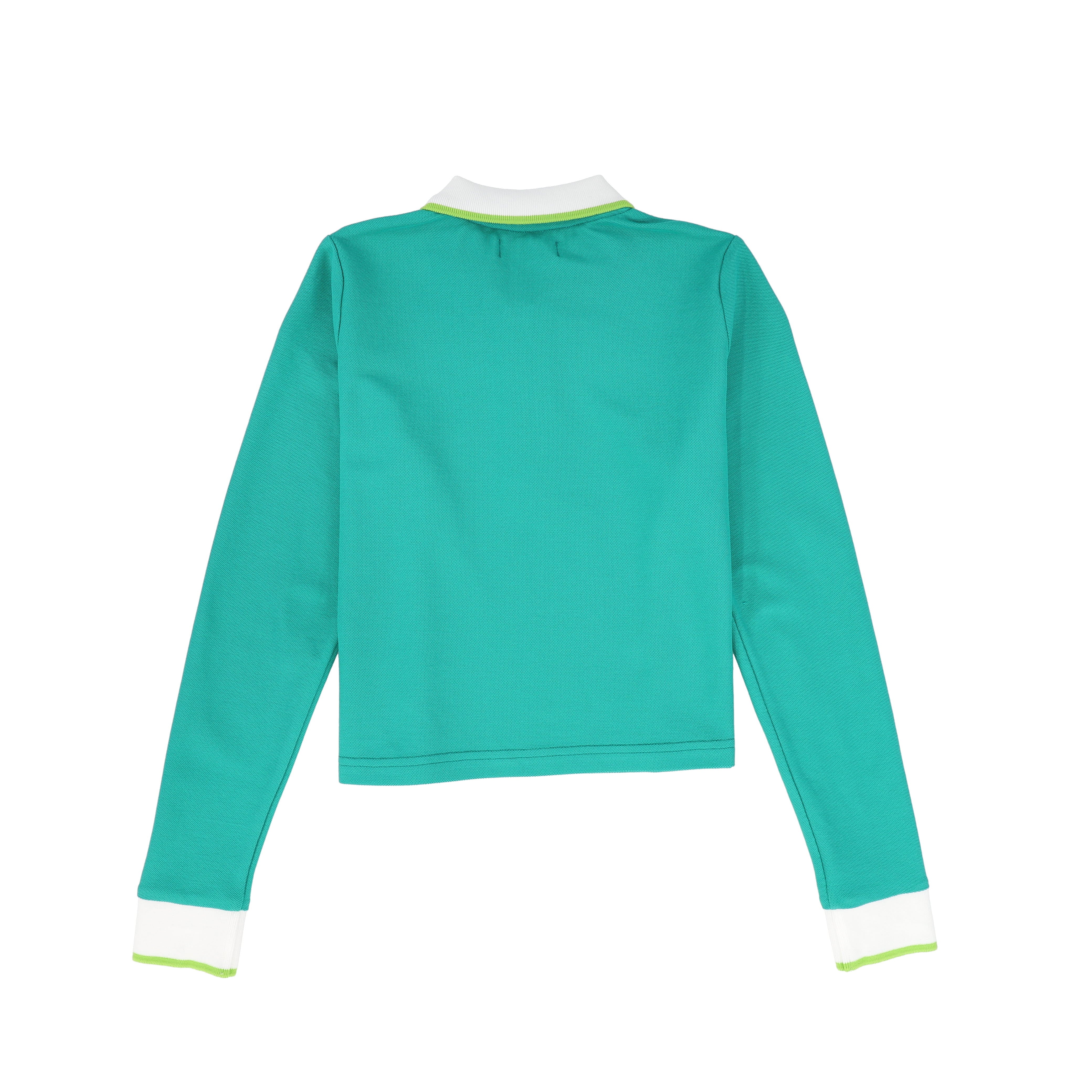 VALENTINA GREEN ZIPPER PIQUE POLO [FINAL SALE] - Image 2