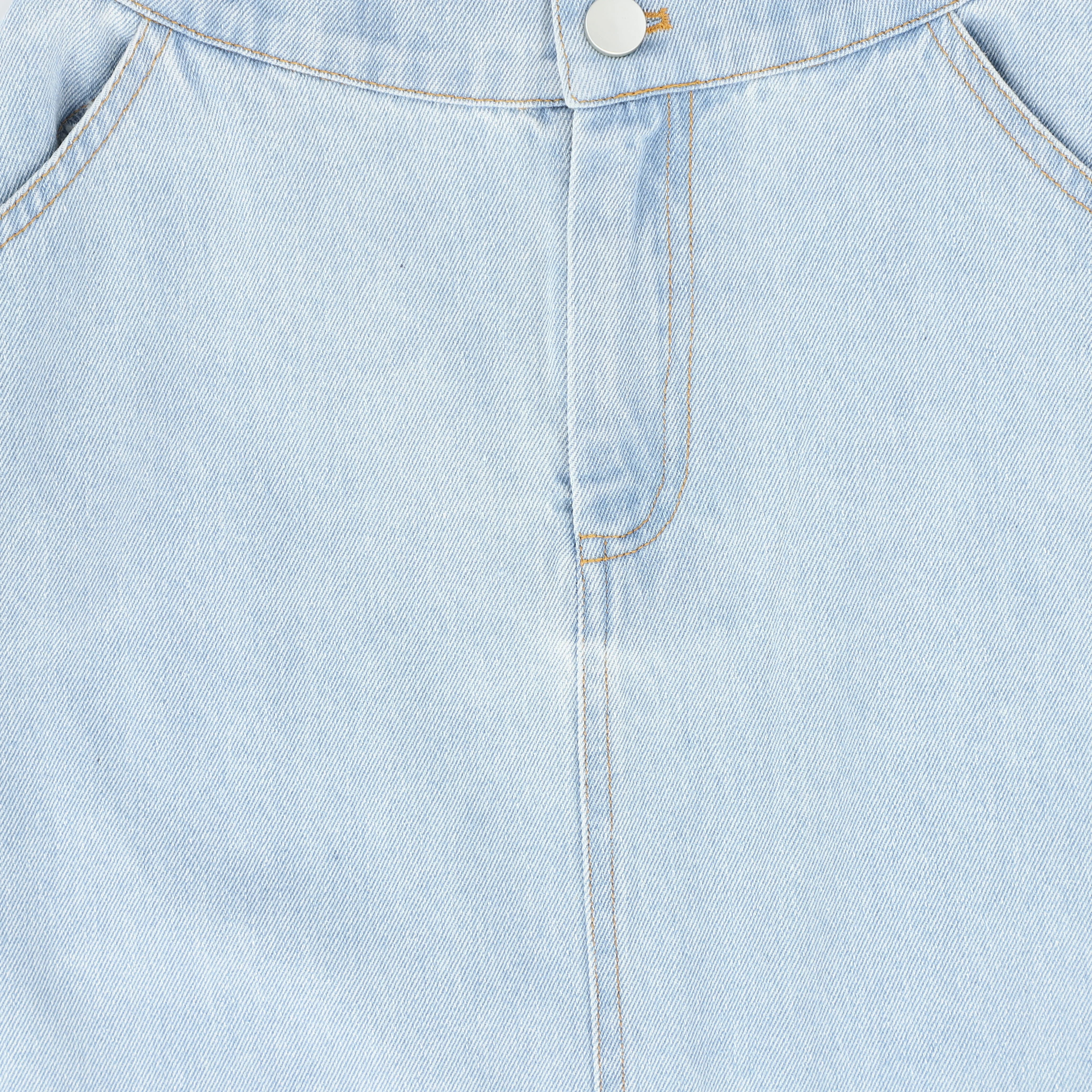 VALENTINA LIGHT BLUE FLY FRONT DENIM SKIRT [FINAL SALE] - Image 3