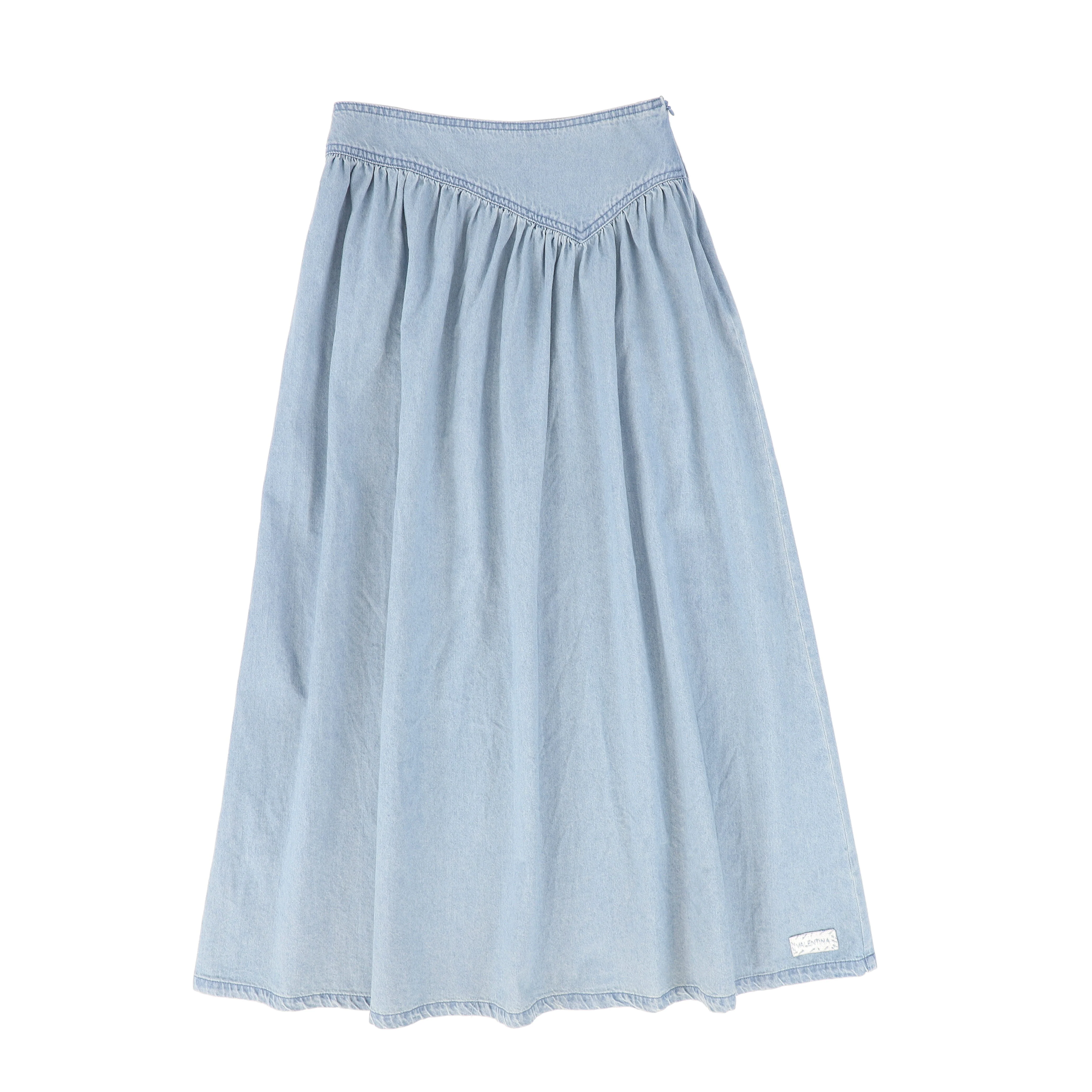 VALENTINA LIGHT BLUE V WAIST DENIM SKIRT [FINAL SALE] - Image 2